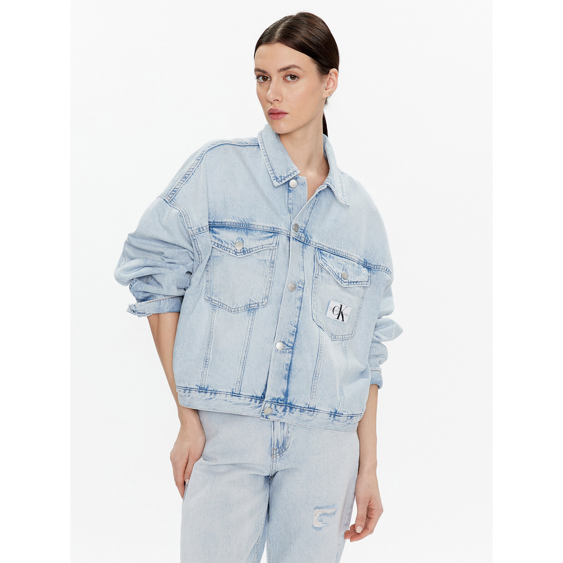 Calvin Klein Jeans Džínsová bunda J20J220229 Modrá Oversize - Pepit.sk