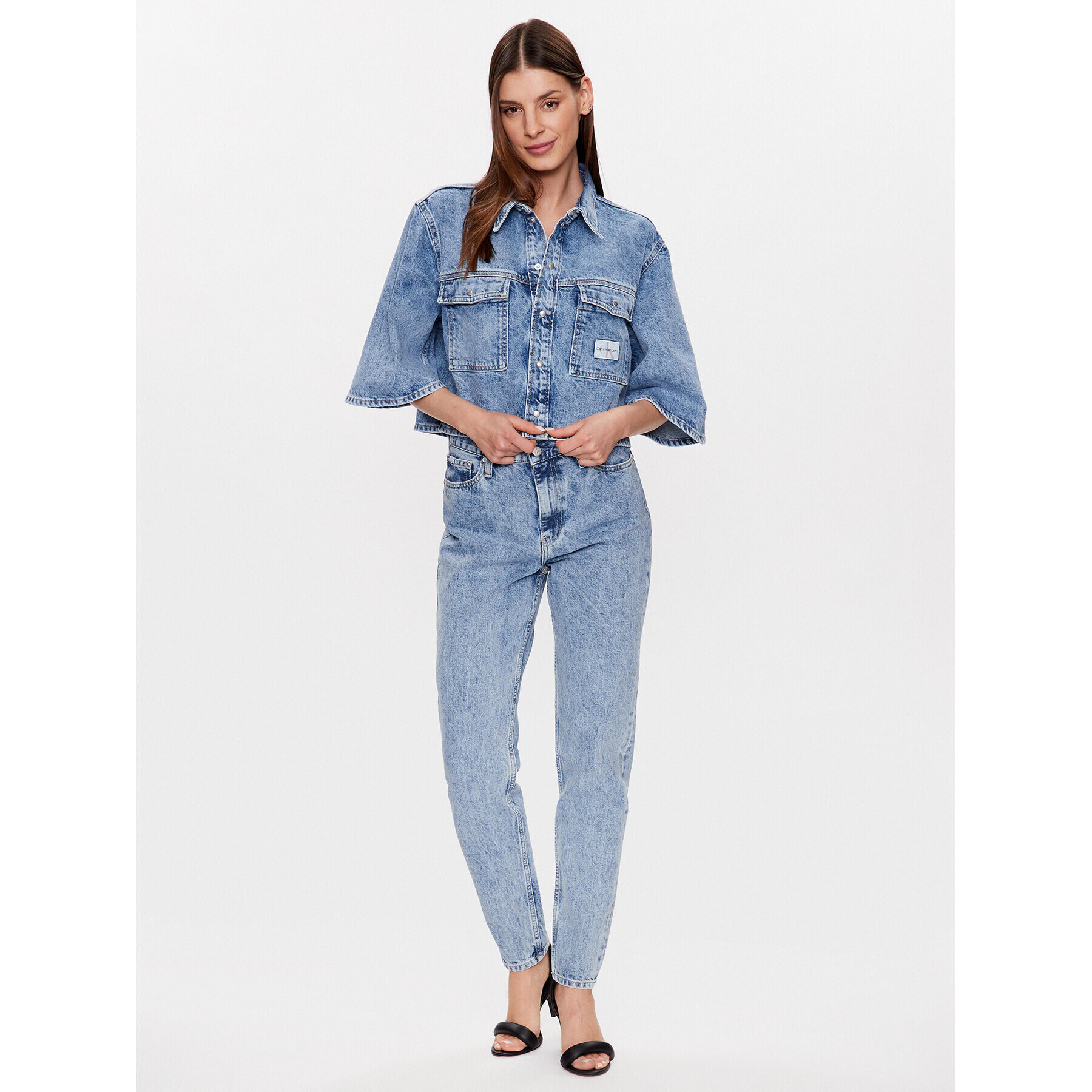 Calvin Klein Jeans džínsová košeľa J20J220652 Modrá Oversize - Pepit.sk