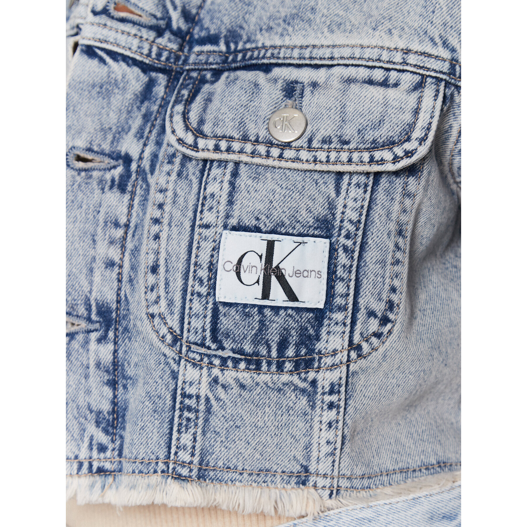 Calvin Klein Jeans Džínsová bunda J20J221259 Modrá Cropped Fit - Pepit.sk