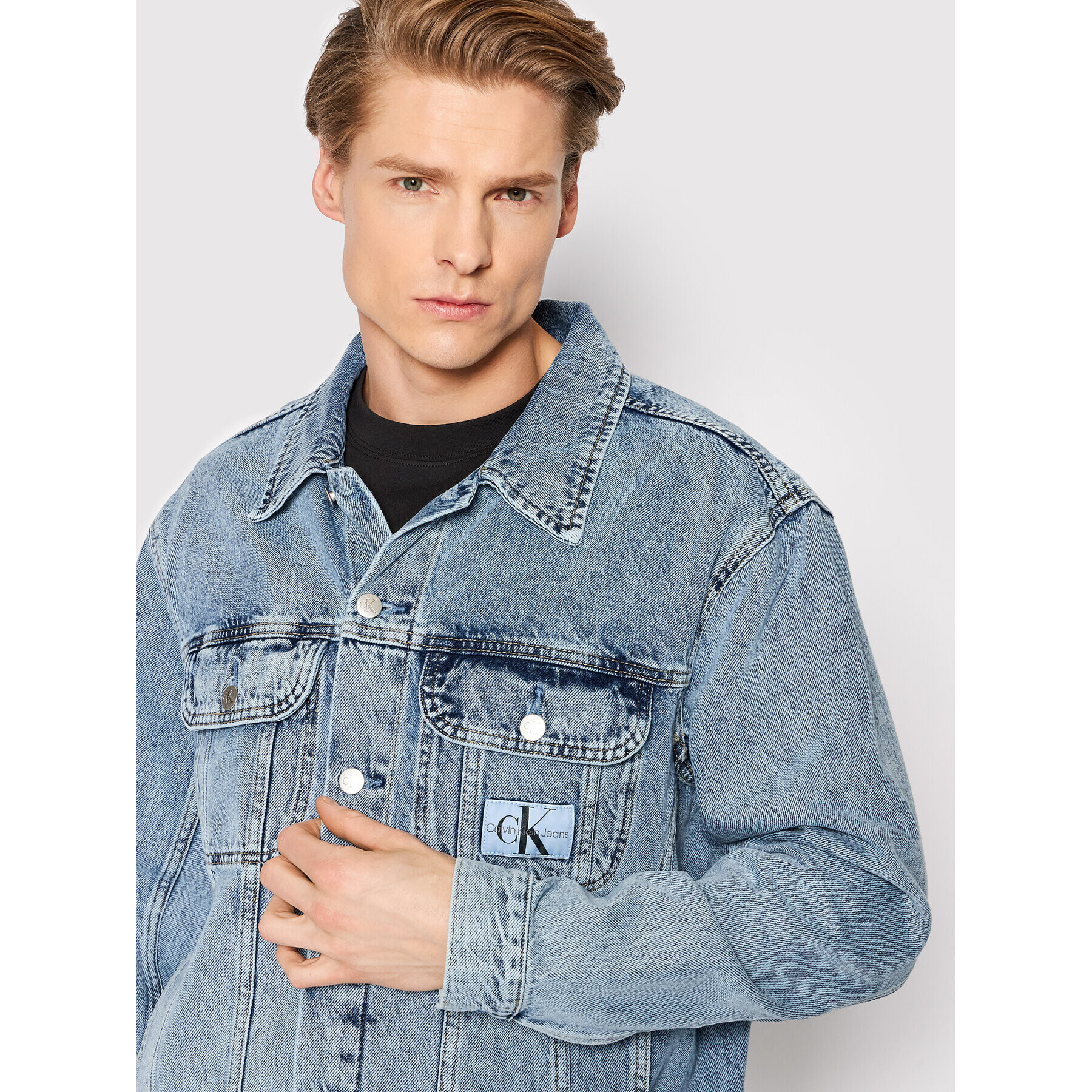 Calvin Klein Jeans Džínsová bunda J30J319793 Modrá Regular Fit - Pepit.sk