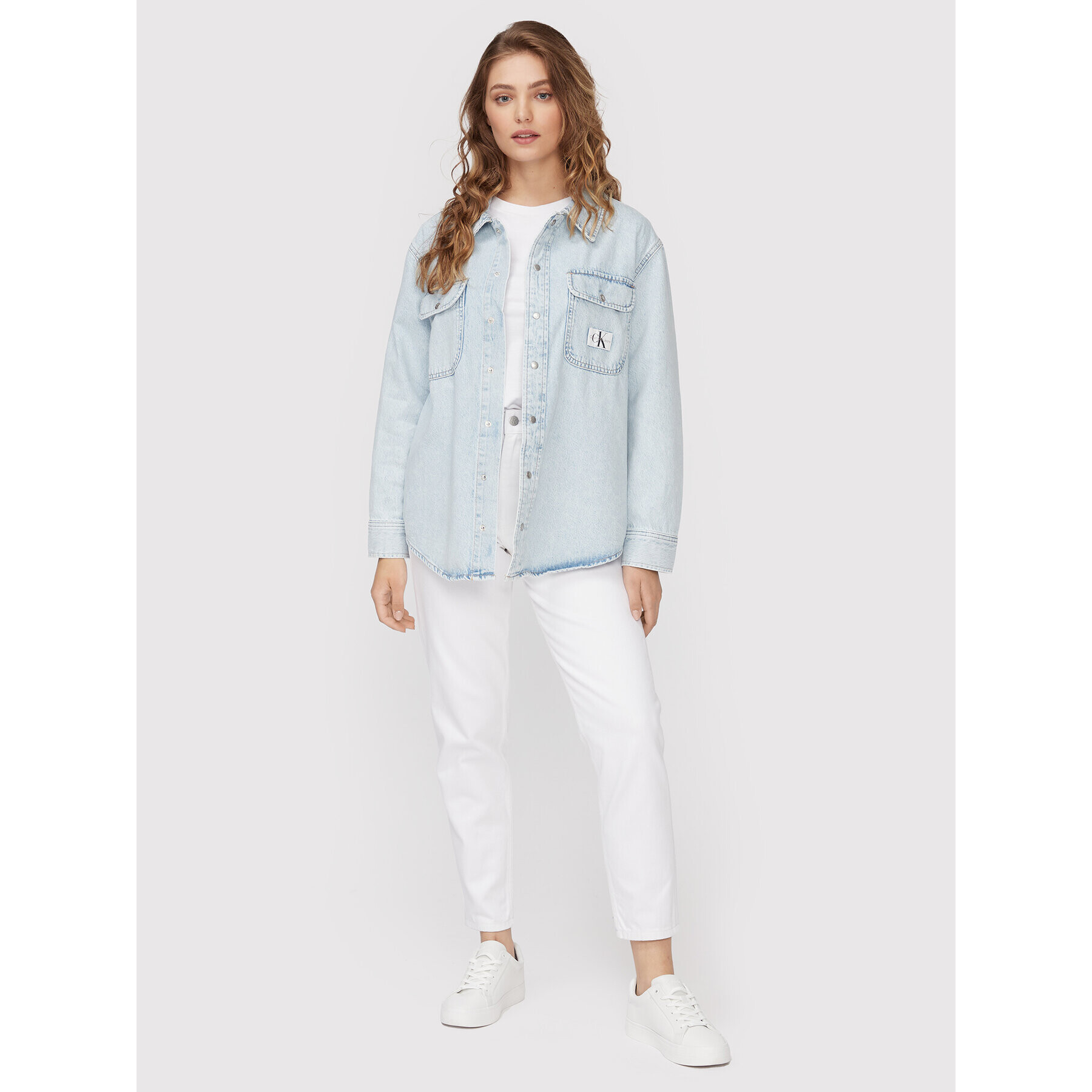 Calvin Klein Jeans džínsová košeľa J20J218490 Modrá Relaxed Fit - Pepit.sk