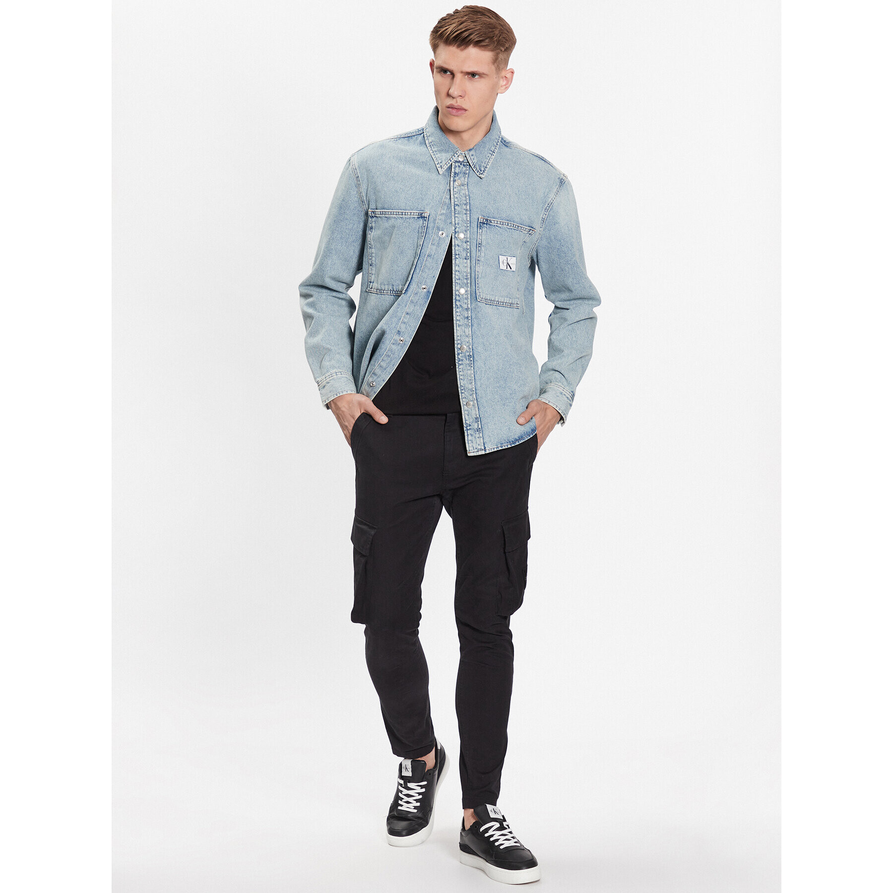 Calvin Klein Jeans džínsová košeľa J30J323328 Modrá Regular Fit - Pepit.sk