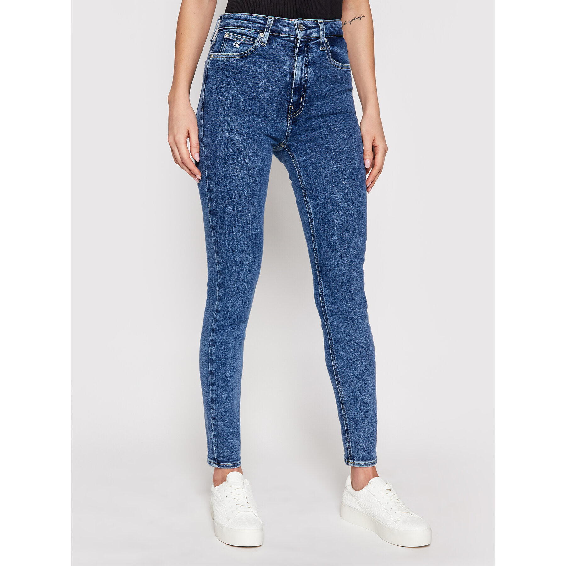 Calvin Klein Jeans Džínsy High Rise J20J215787 Tmavomodrá Skinny Fit - Pepit.sk