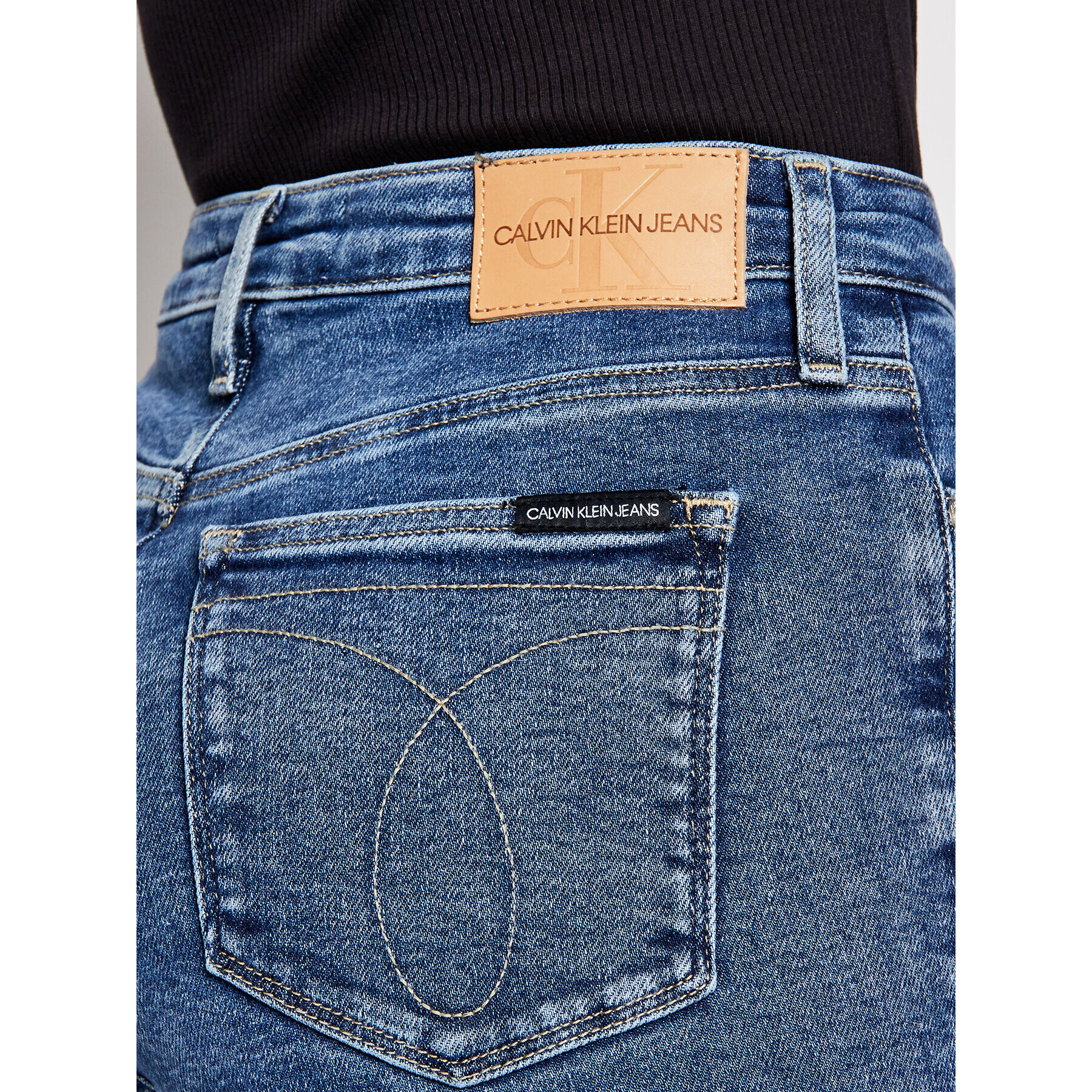 Calvin Klein Jeans Džínsy High Rise J20J215787 Tmavomodrá Skinny Fit - Pepit.sk