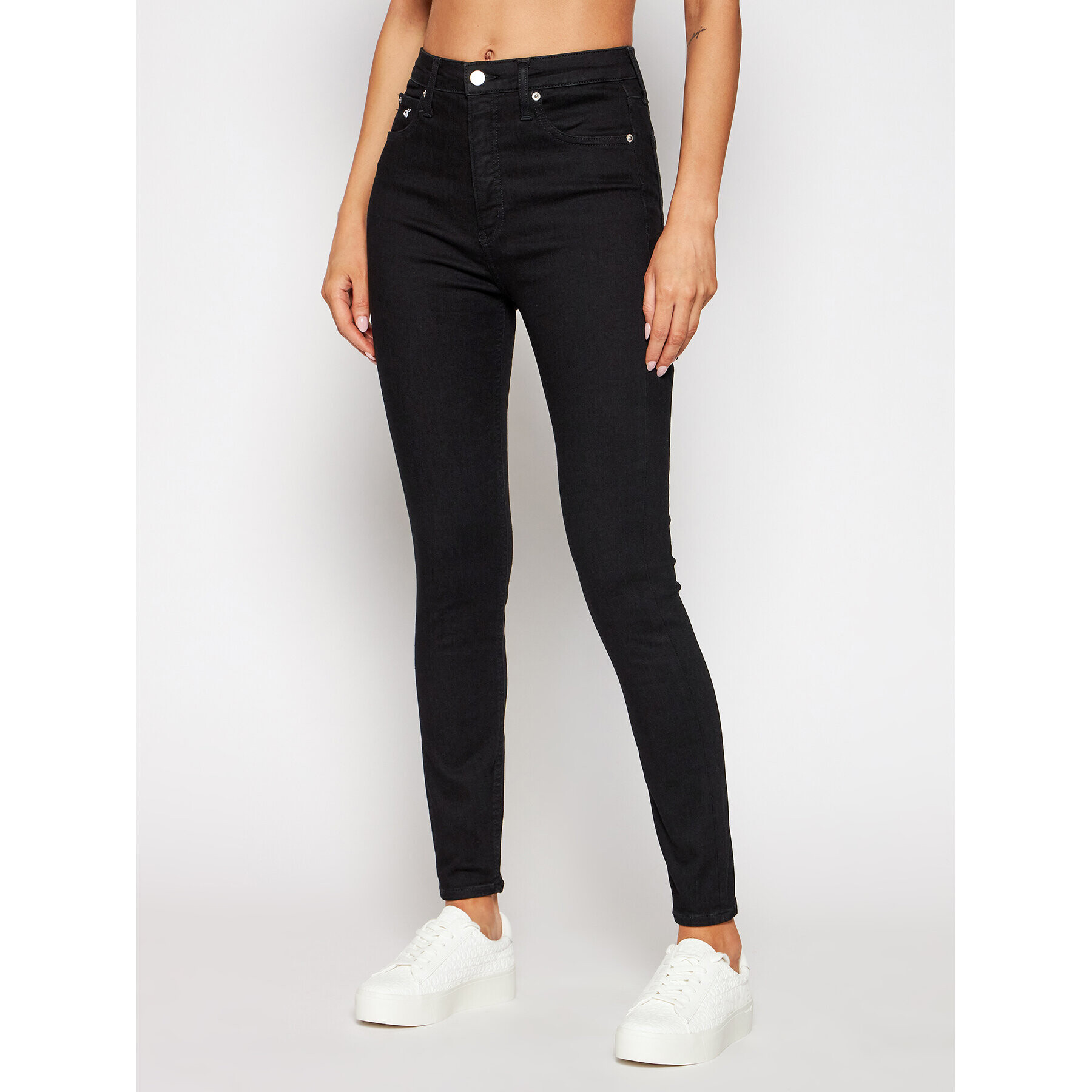 Calvin Klein Jeans Džínsy J20J215526 Čierna Super Skinny Fit - Pepit.sk