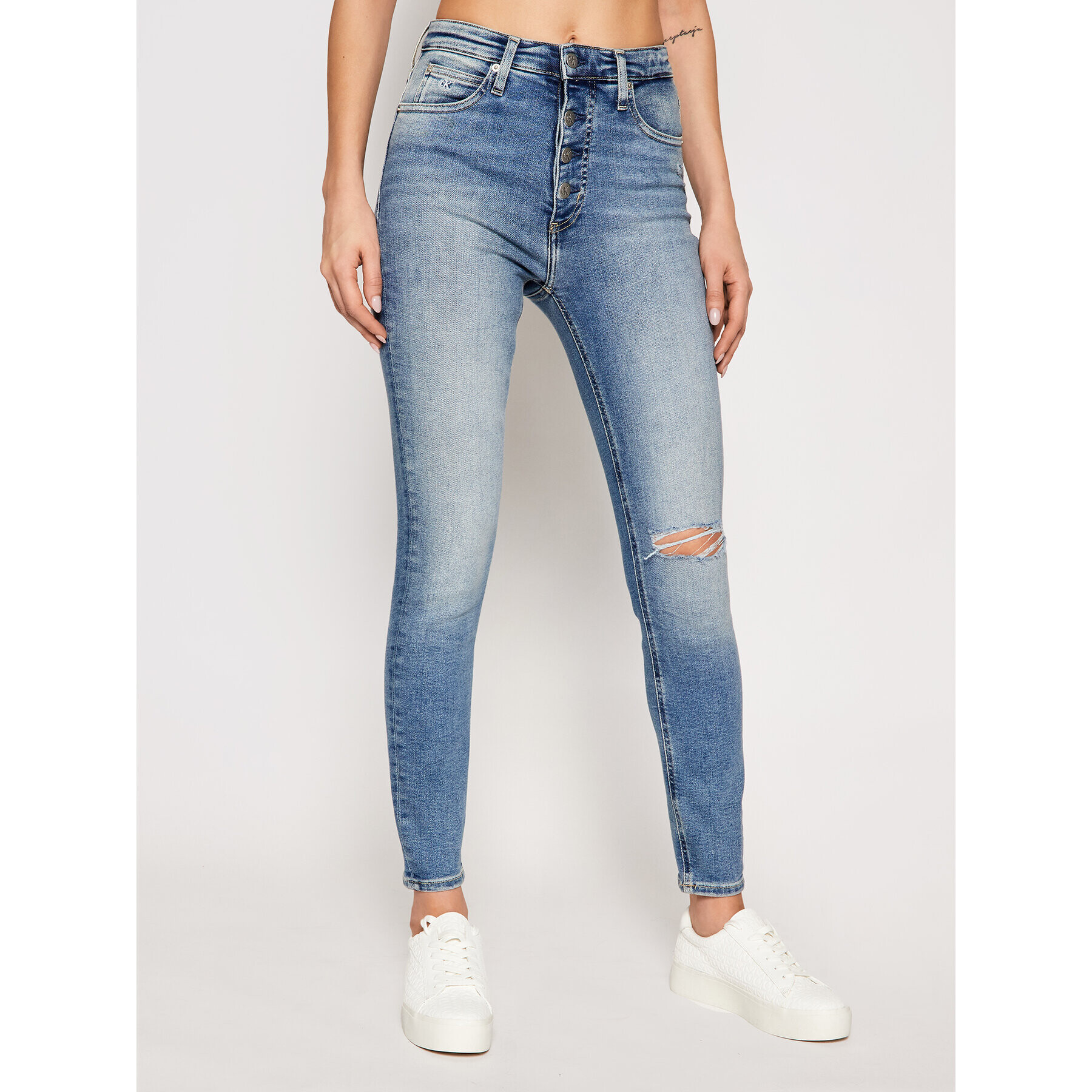 Calvin Klein Jeans Džínsy J20J215884 Modrá Super Skinny Fit - Pepit.sk