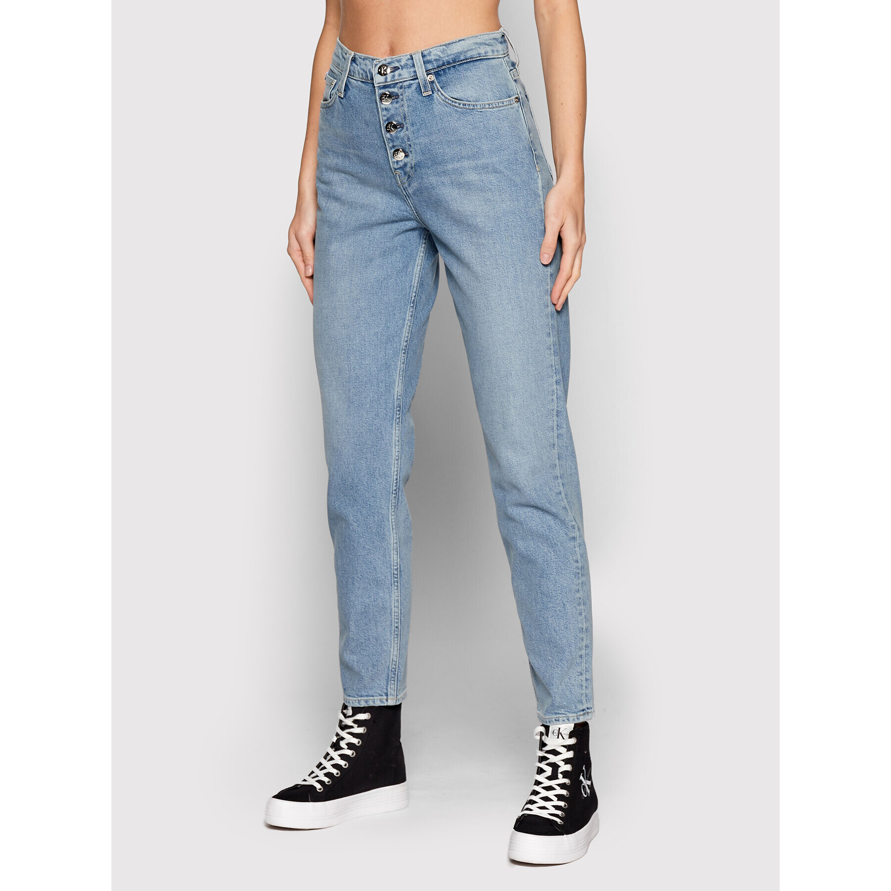 Calvin Klein Jeans Džínsy J20J217045 Modrá Mom Fit - Pepit.sk