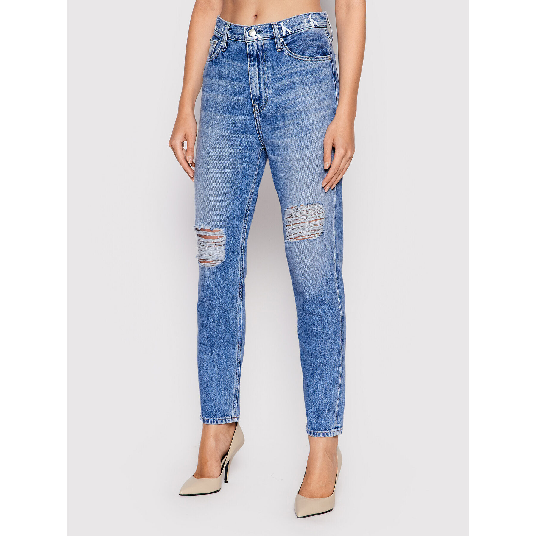 Calvin Klein Jeans Džínsy J20J217827 Modrá Mom Fit - Pepit.sk