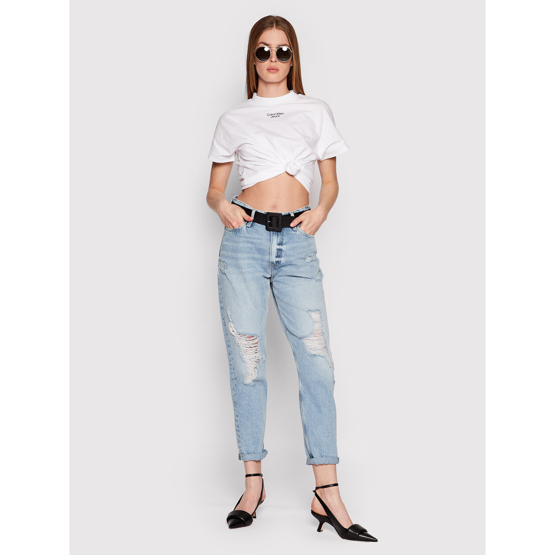 Calvin Klein Jeans Džínsy J20J218512 Modrá Mom Fit - Pepit.sk