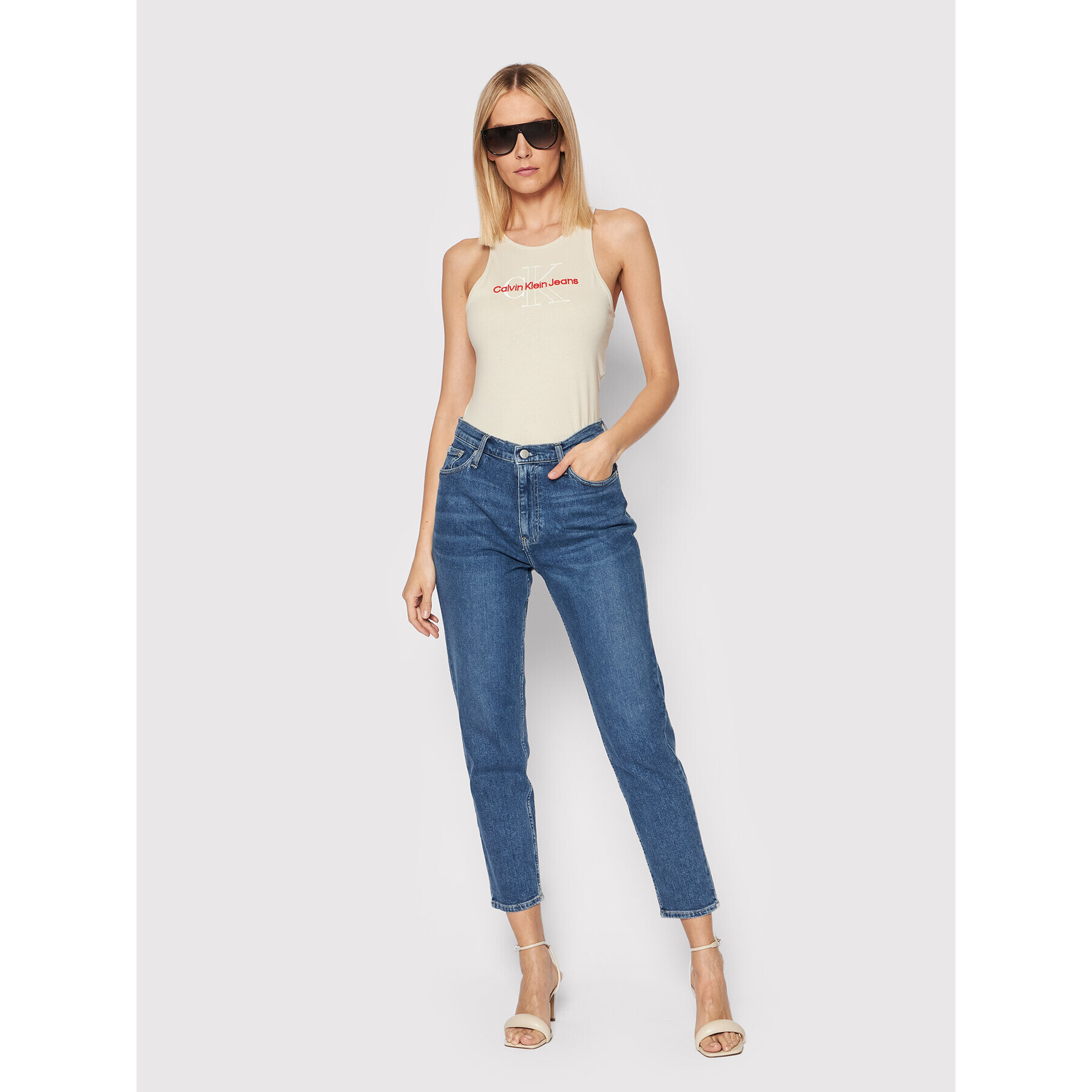 Calvin Klein Jeans Džínsy J20J218893 Tmavomodrá Mom Fit - Pepit.sk