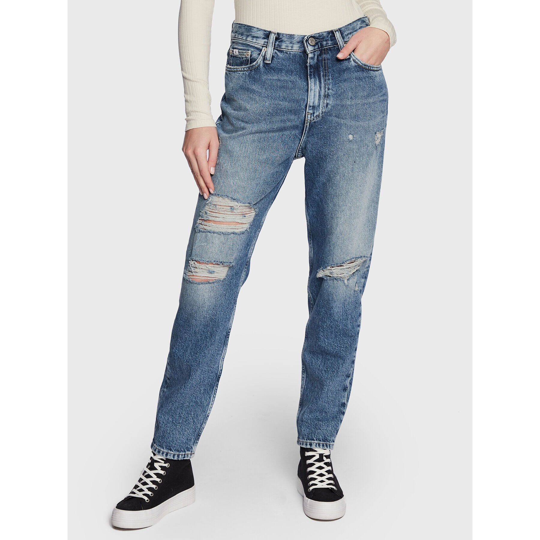 Calvin Klein Jeans Džínsy J20J219362 Modrá Mom Fit - Pepit.sk