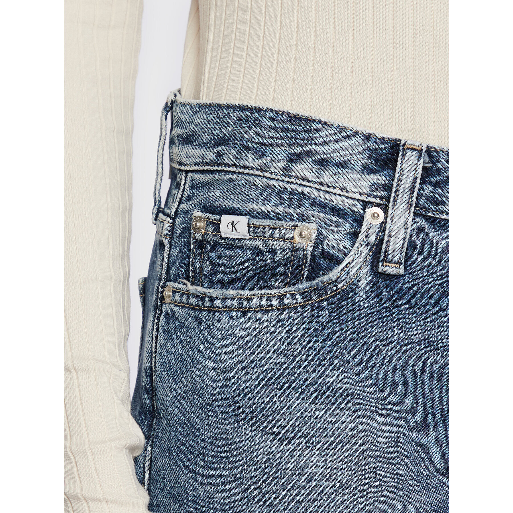 Calvin Klein Jeans Džínsy J20J219362 Modrá Mom Fit - Pepit.sk