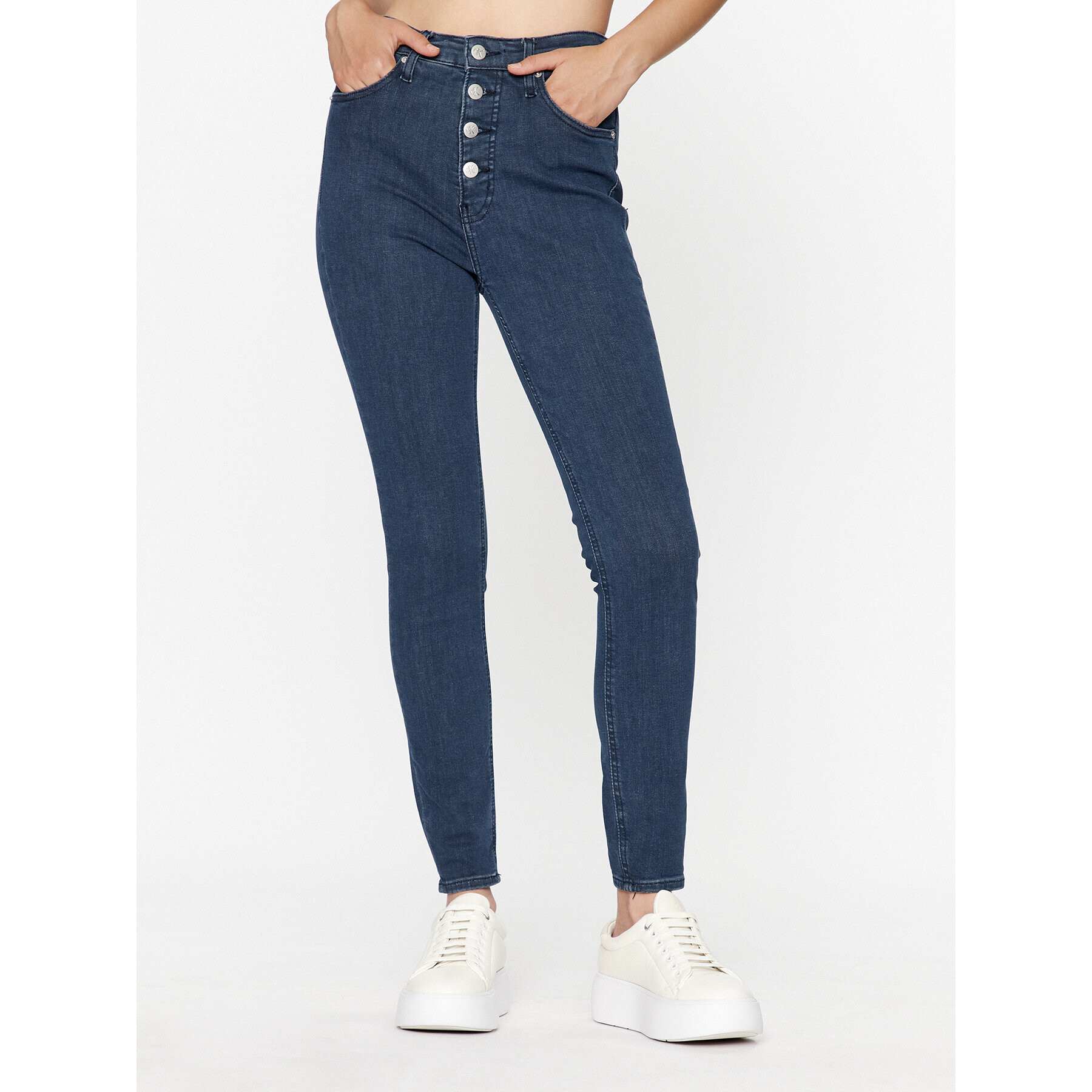 Calvin Klein Jeans Džínsy J20J221779 Modrá Super Skinny Fit - Pepit.sk