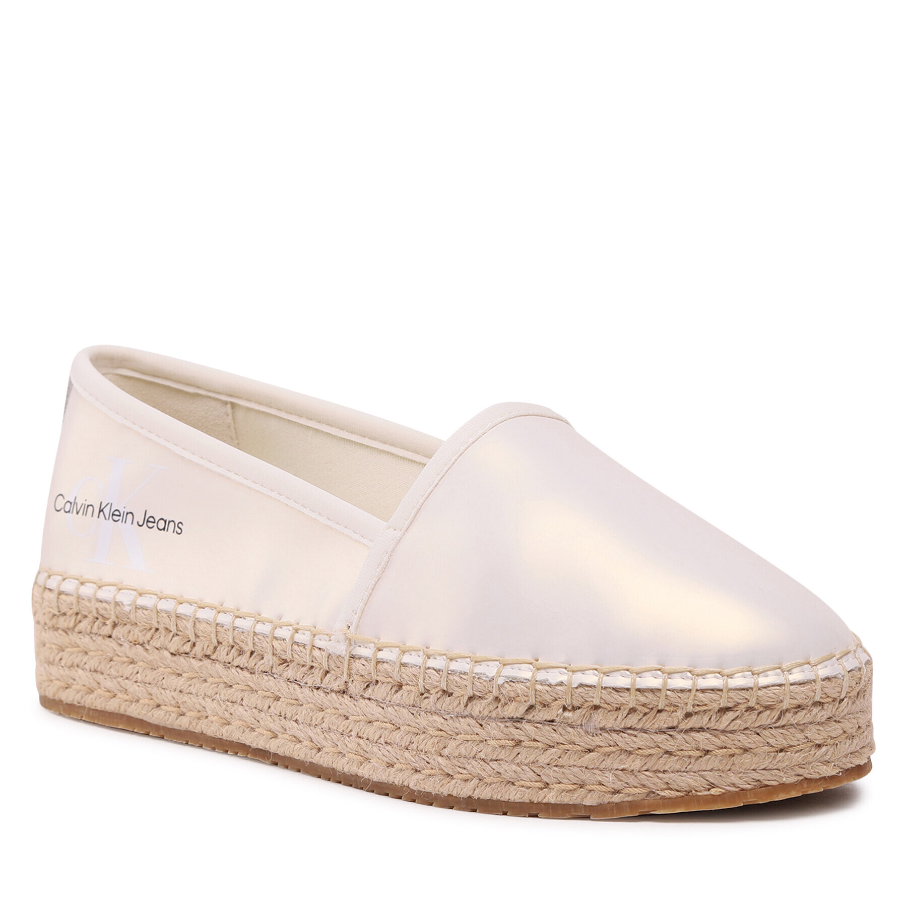 Calvin Klein Jeans Espadrilky Espadrille Flatform Ny Pearl YW0YW01241 Écru - Pepit.sk