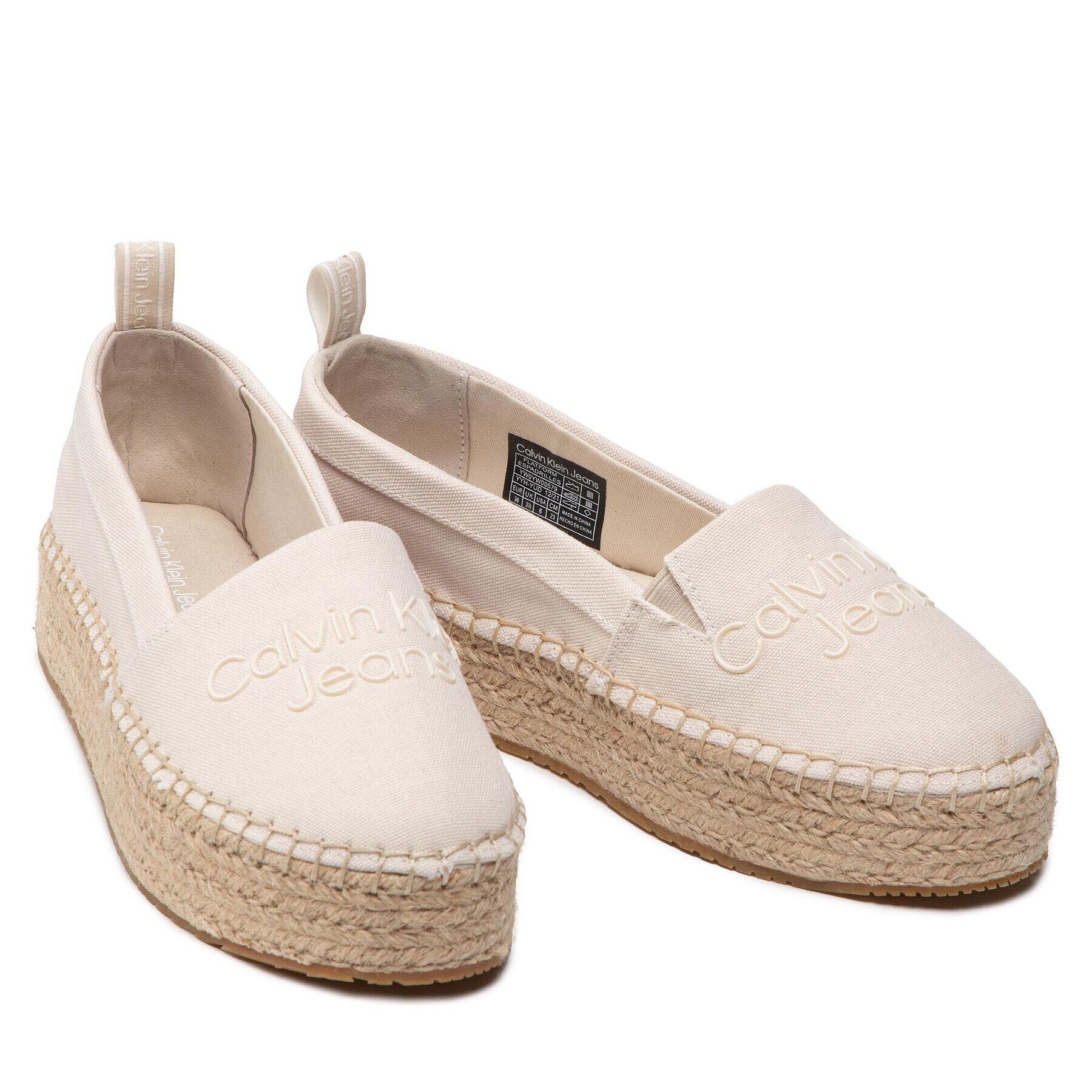 Calvin Klein Jeans Espadrilky Flatform Espadrilles YW0YW00579 Béžová - Pepit.sk