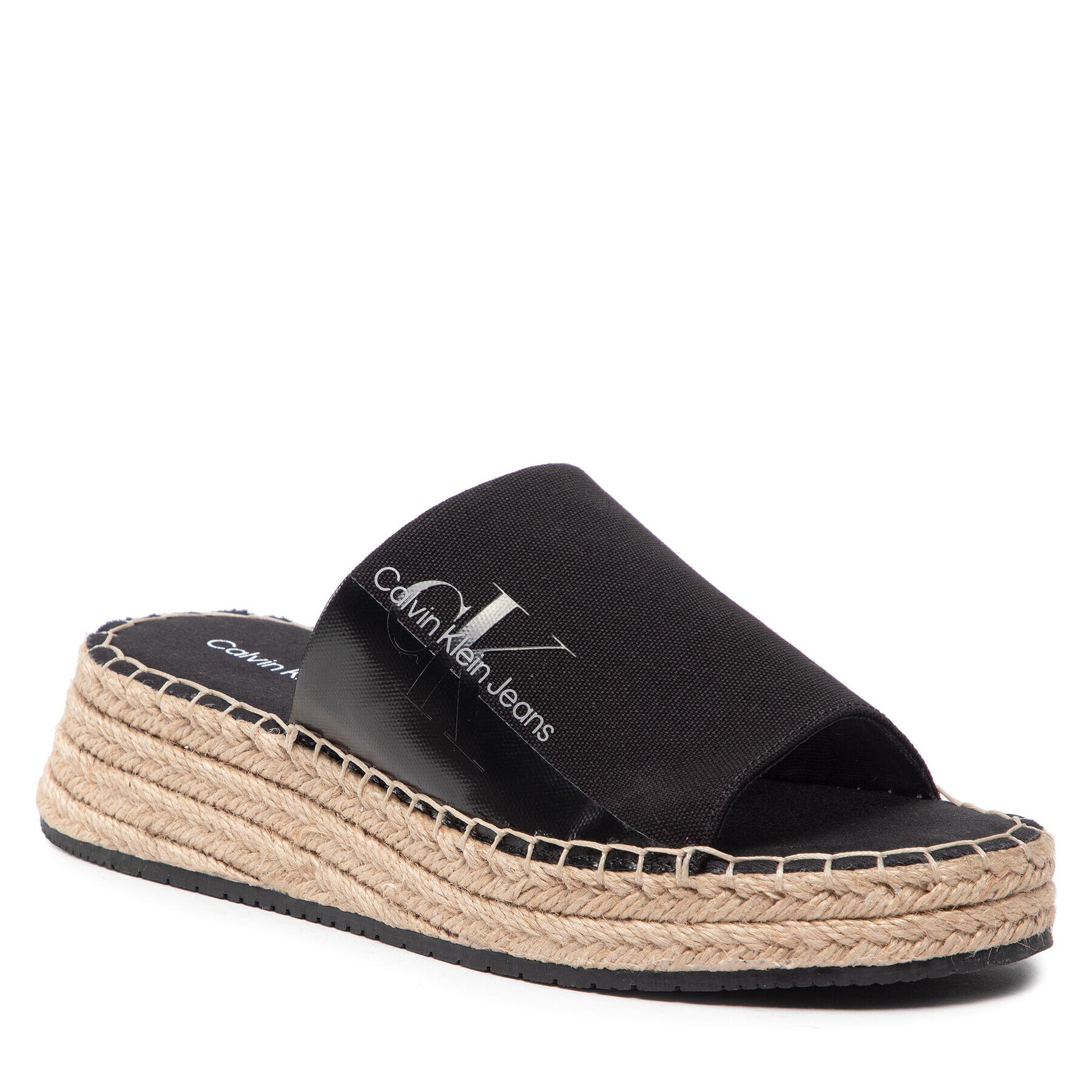 Calvin Klein Jeans Espadrilky Sporty Wedge Sandal Monogram YW0YW00566 Čierna - Pepit.sk