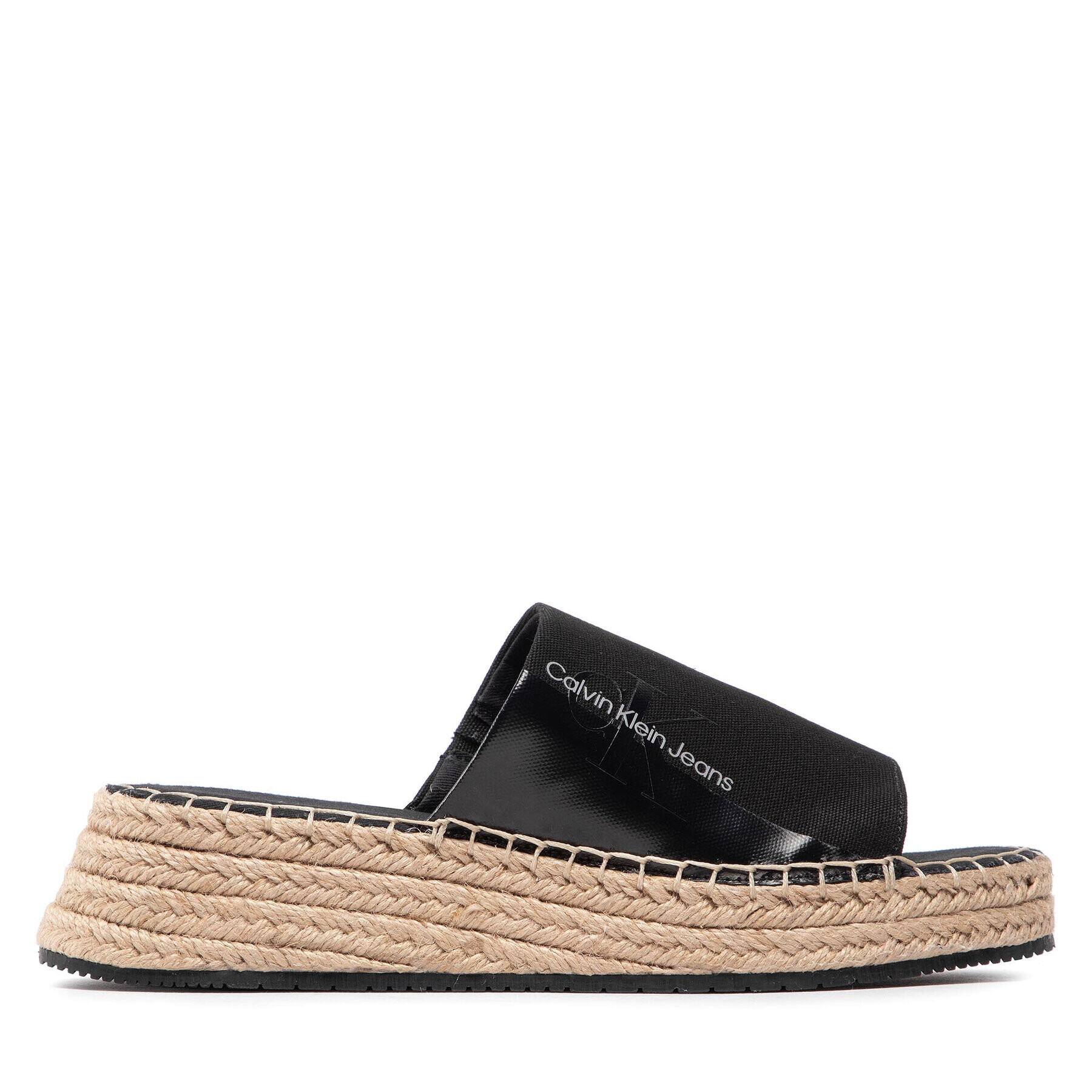 Calvin Klein Jeans Espadrilky Sporty Wedge Sandal Monogram YW0YW00566 Čierna - Pepit.sk