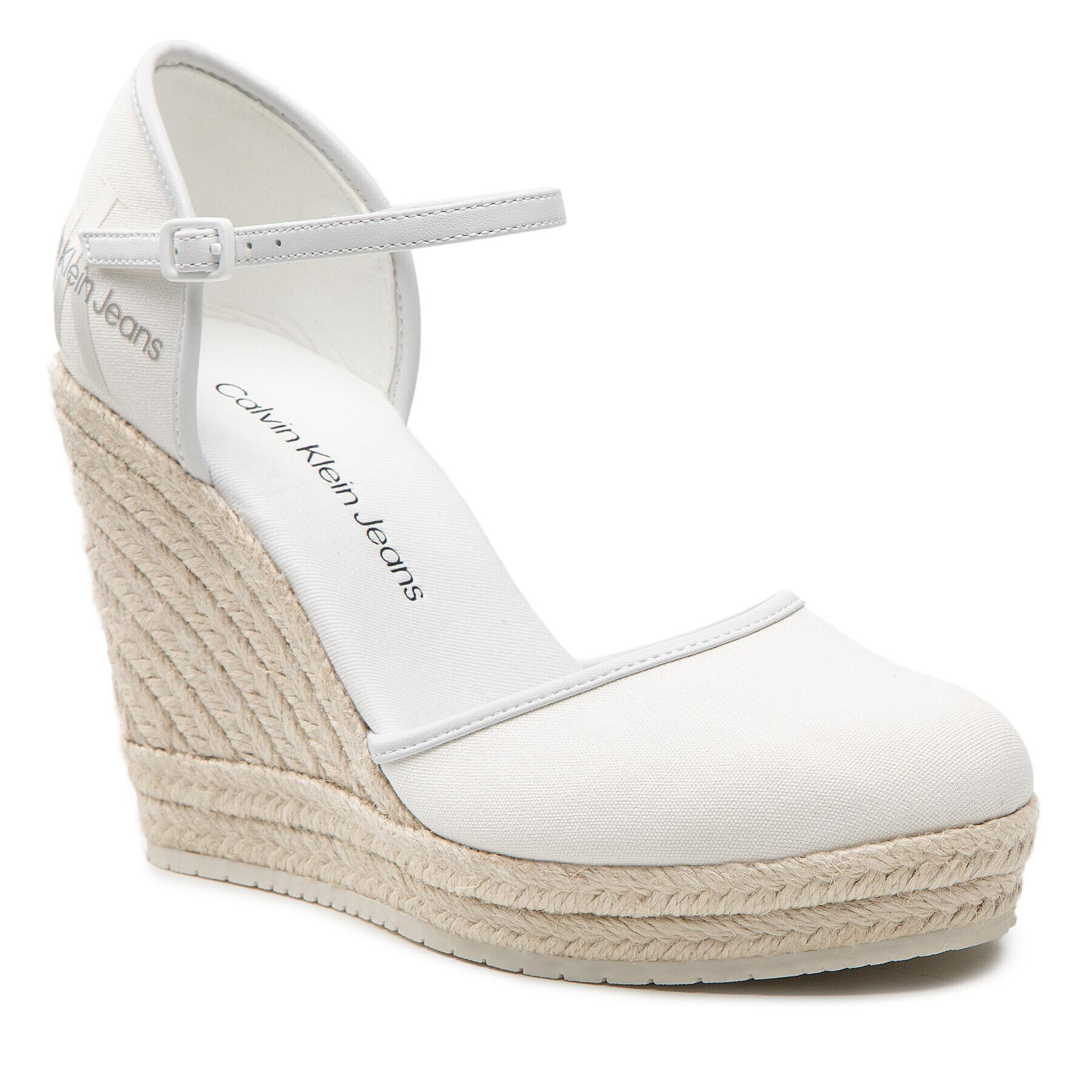 Calvin Klein Jeans Espadrilky Wedge Sandal Close Toe Co YW0YW00569 Biela - Pepit.sk