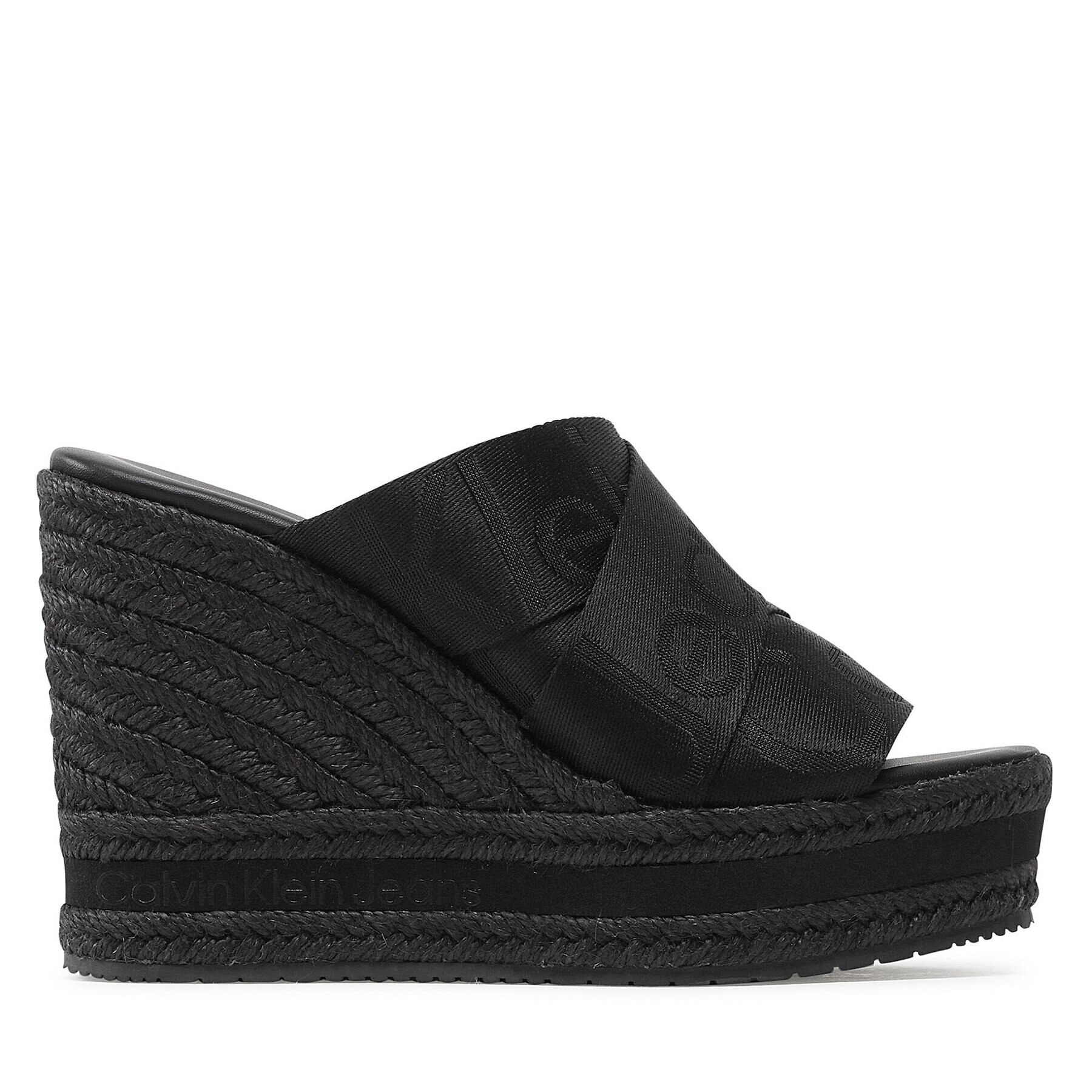 Calvin Klein Jeans Espadrilky Wedge Sandal Webbing YW0YW00961 Čierna - Pepit.sk