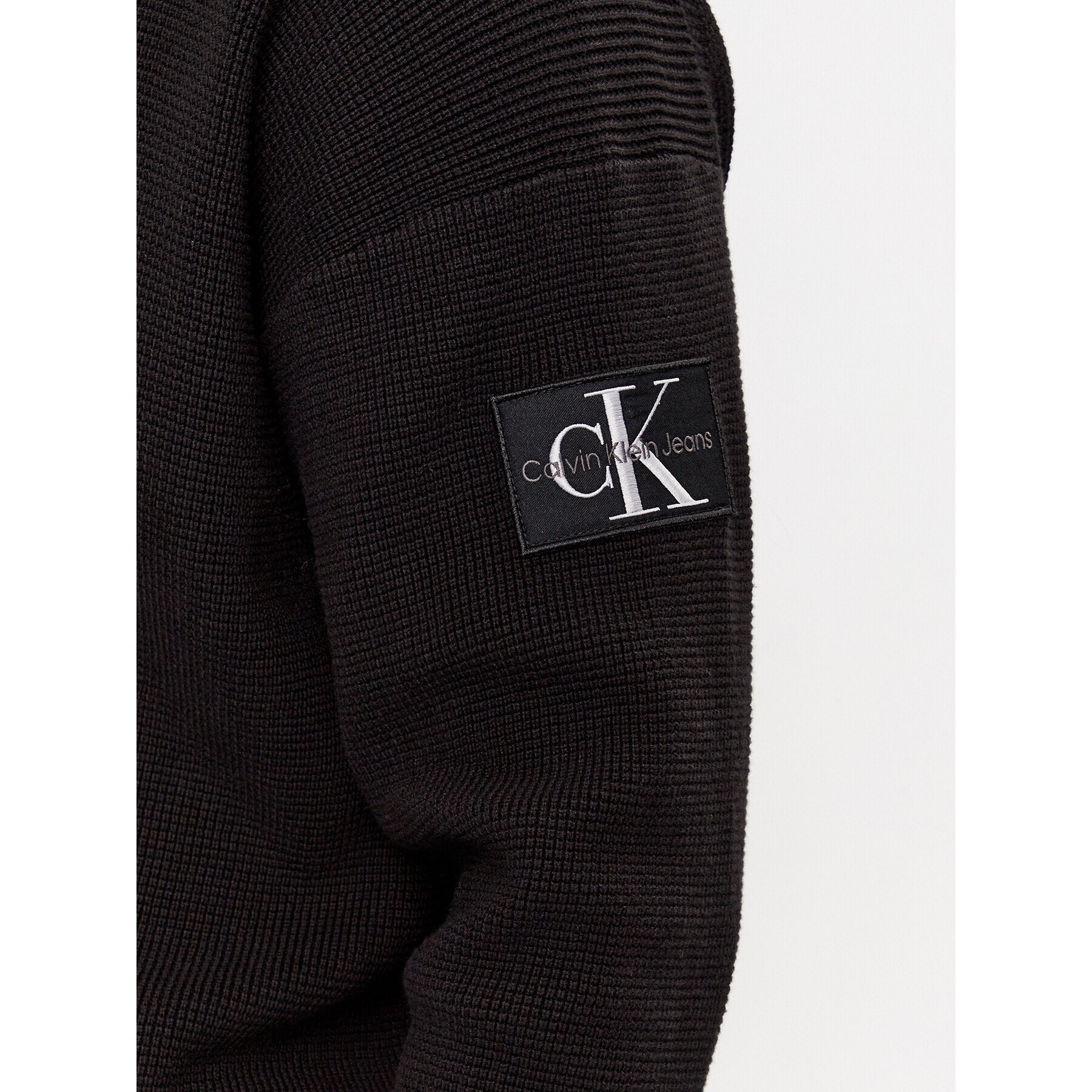 Calvin Klein Jeans Kardigán Badge Skater J30J324327 Čierna Relaxed Fit - Pepit.sk