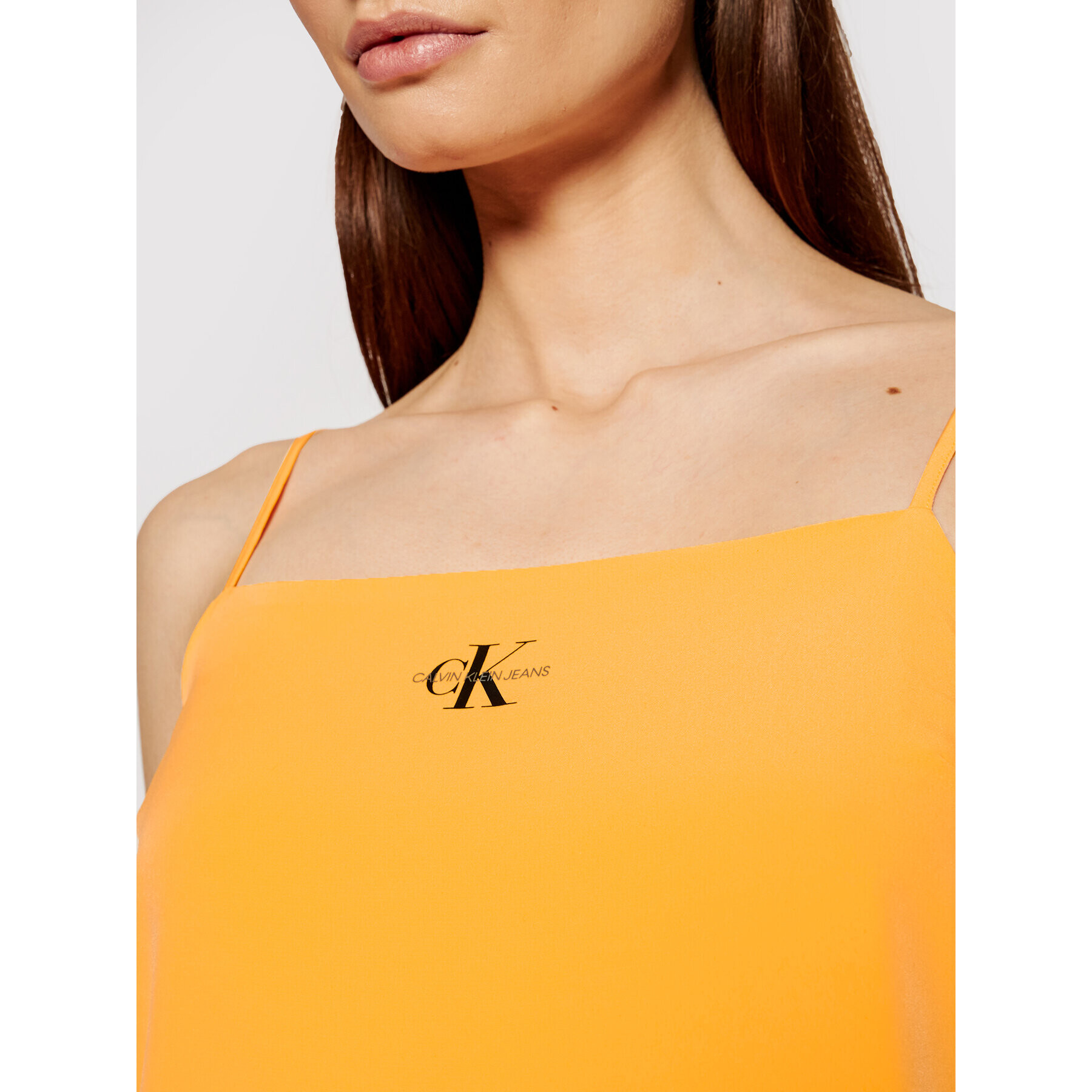 Calvin Klein Jeans Každodenné šaty J20J215669 Oranžová Regular Fit - Pepit.sk