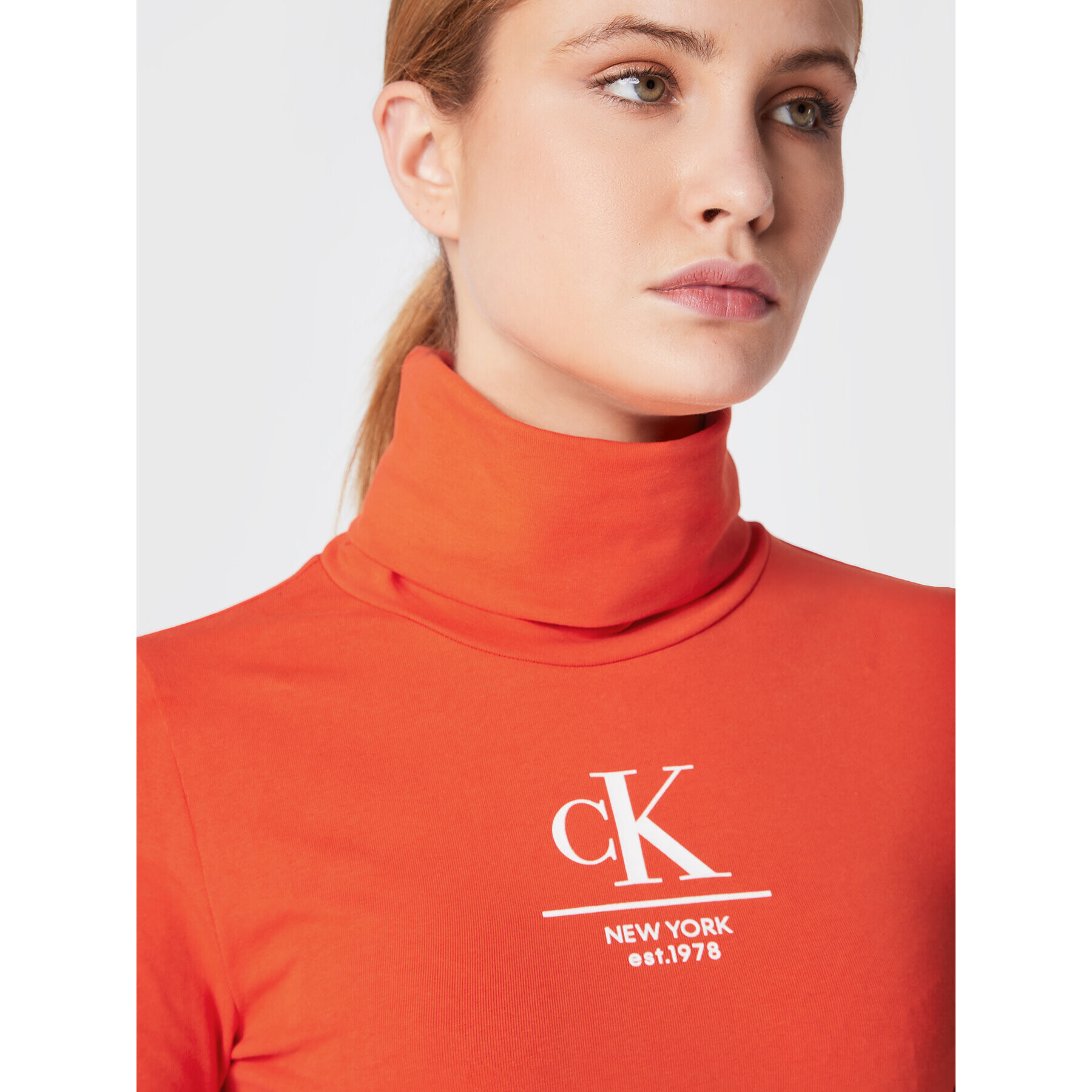 Calvin Klein Jeans Každodenné šaty J20J219992 Oranžová Slim Fit - Pepit.sk