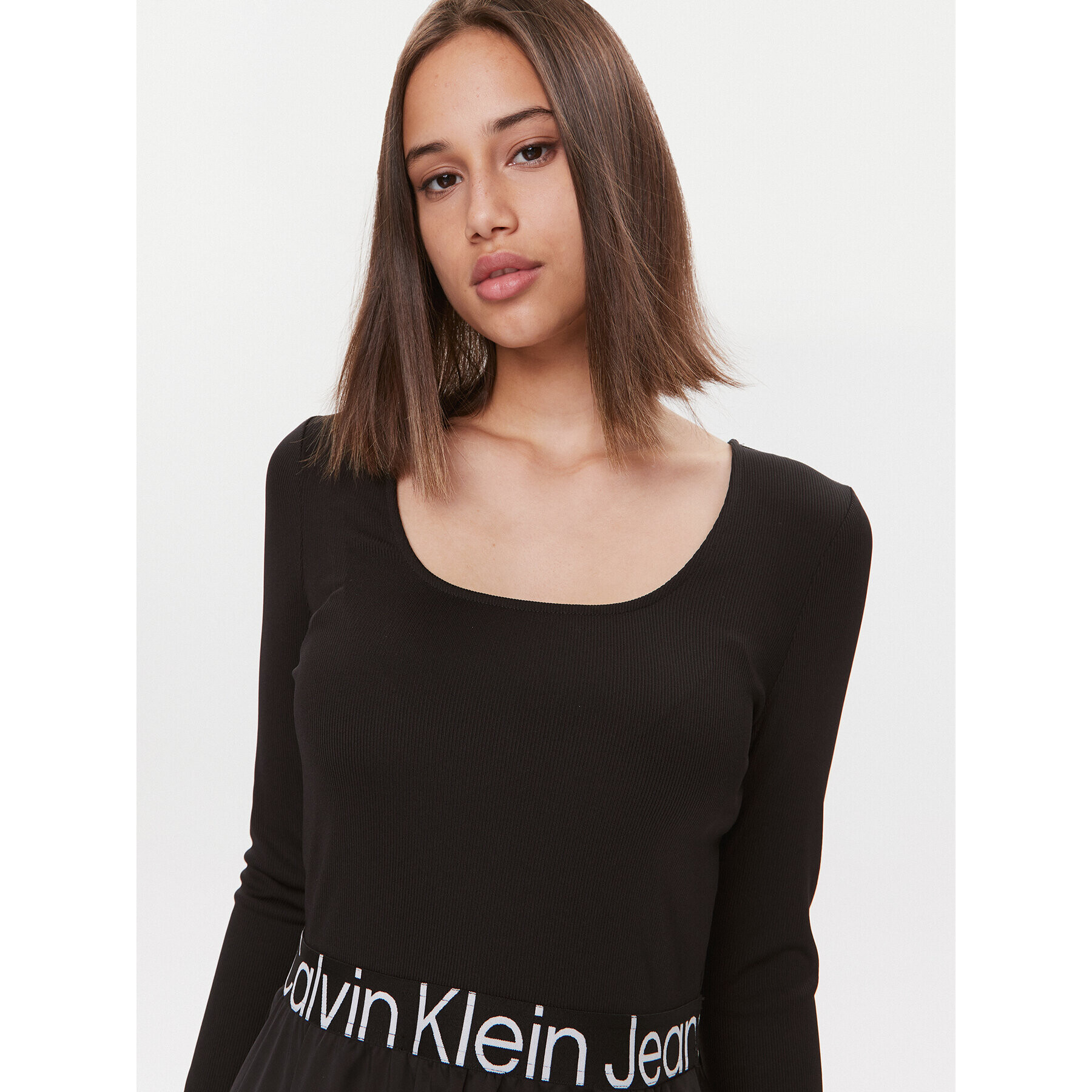 Calvin Klein Jeans Každodenné šaty J20J222714 Čierna Regular Fit - Pepit.sk