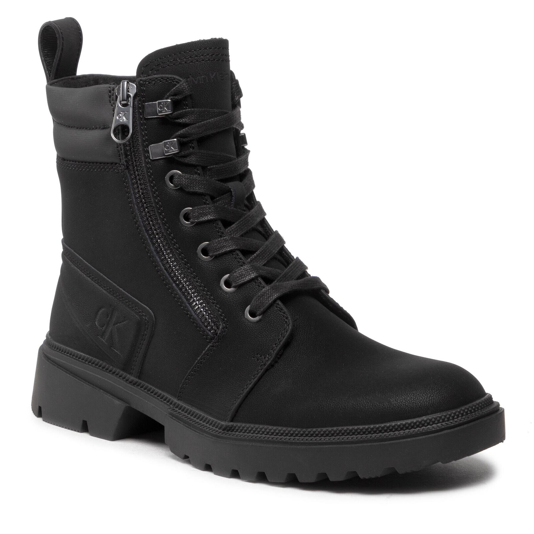 Calvin Klein Jeans Outdoorová obuv Chunky Laceup Boot W/Zip YM0YM00465BDS Čierna - Pepit.sk