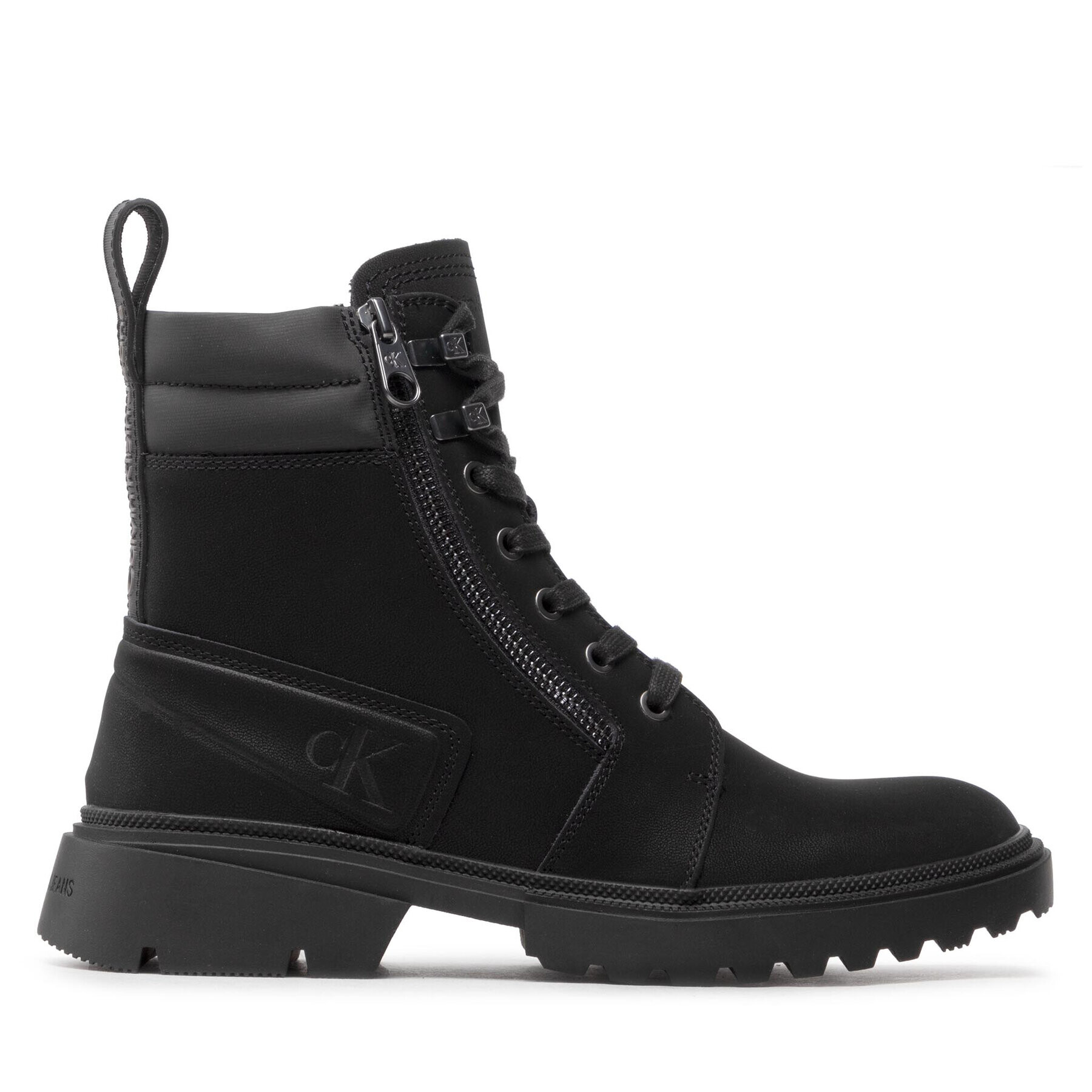 Calvin Klein Jeans Outdoorová obuv Chunky Laceup Boot W/Zip YM0YM00465BDS Čierna - Pepit.sk