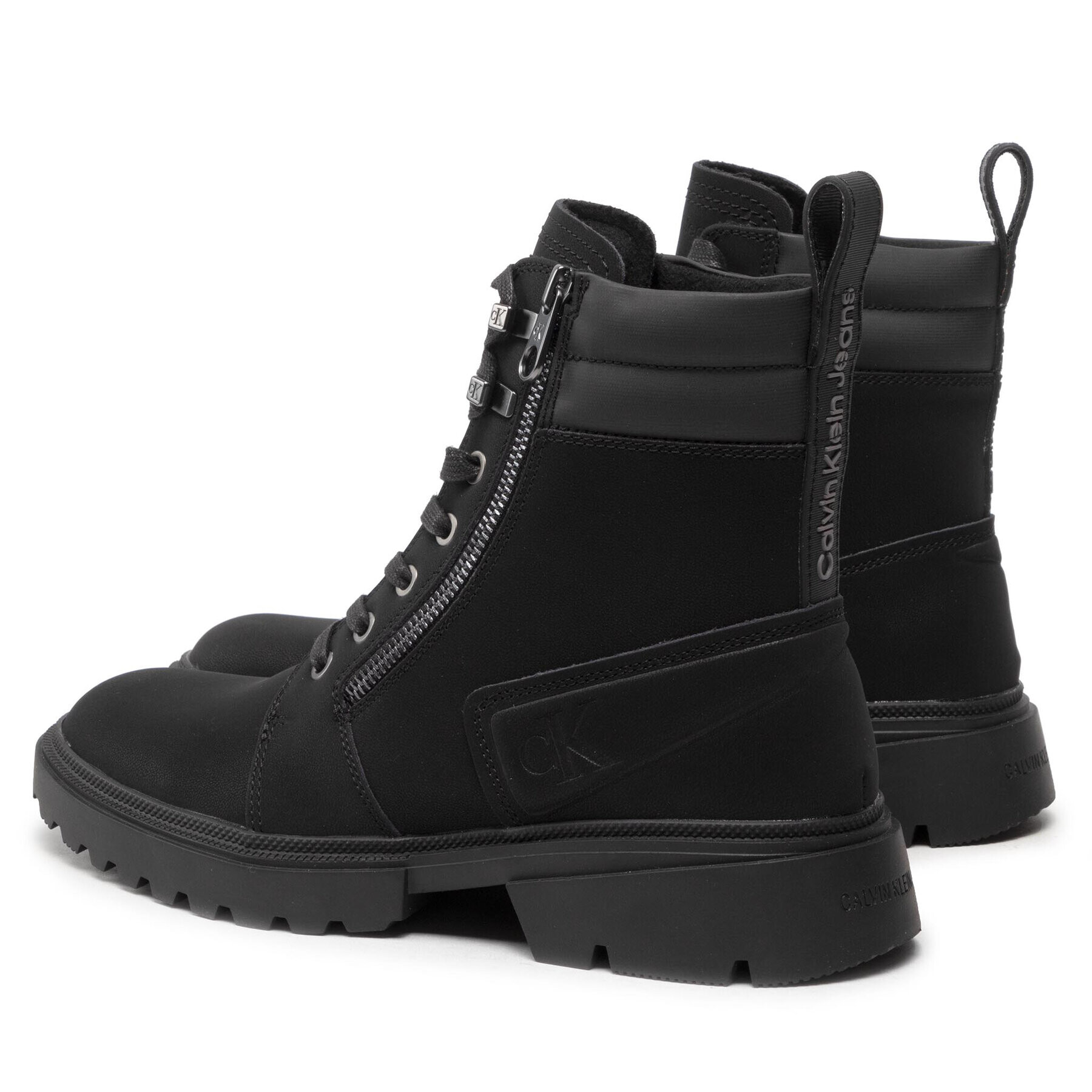 Calvin Klein Jeans Outdoorová obuv Chunky Laceup Boot W/Zip YM0YM00465BDS Čierna - Pepit.sk