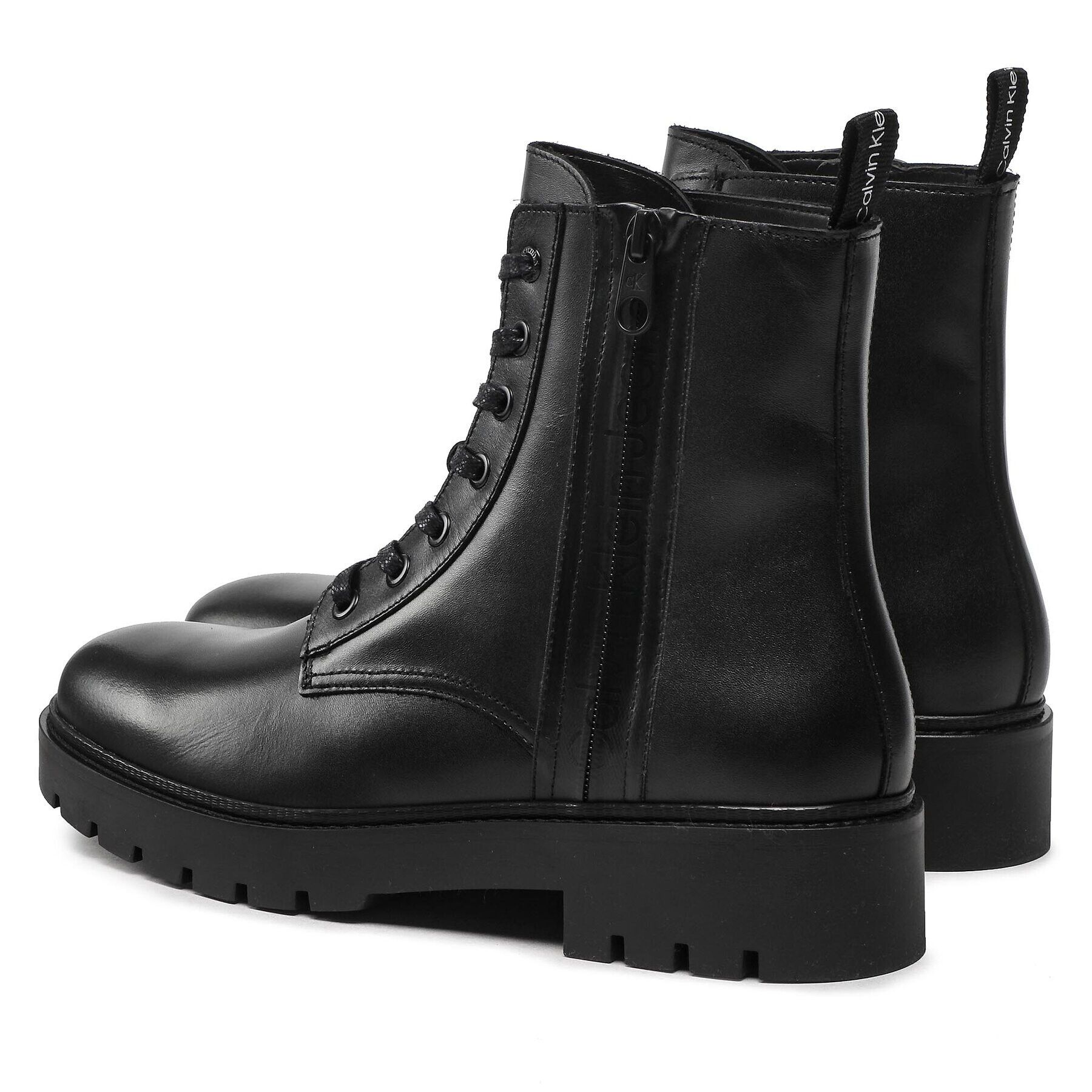 Calvin Klein Jeans Outdoorová obuv Combat Mid Laceup Boot W Zip YM0YM00262 Čierna - Pepit.sk