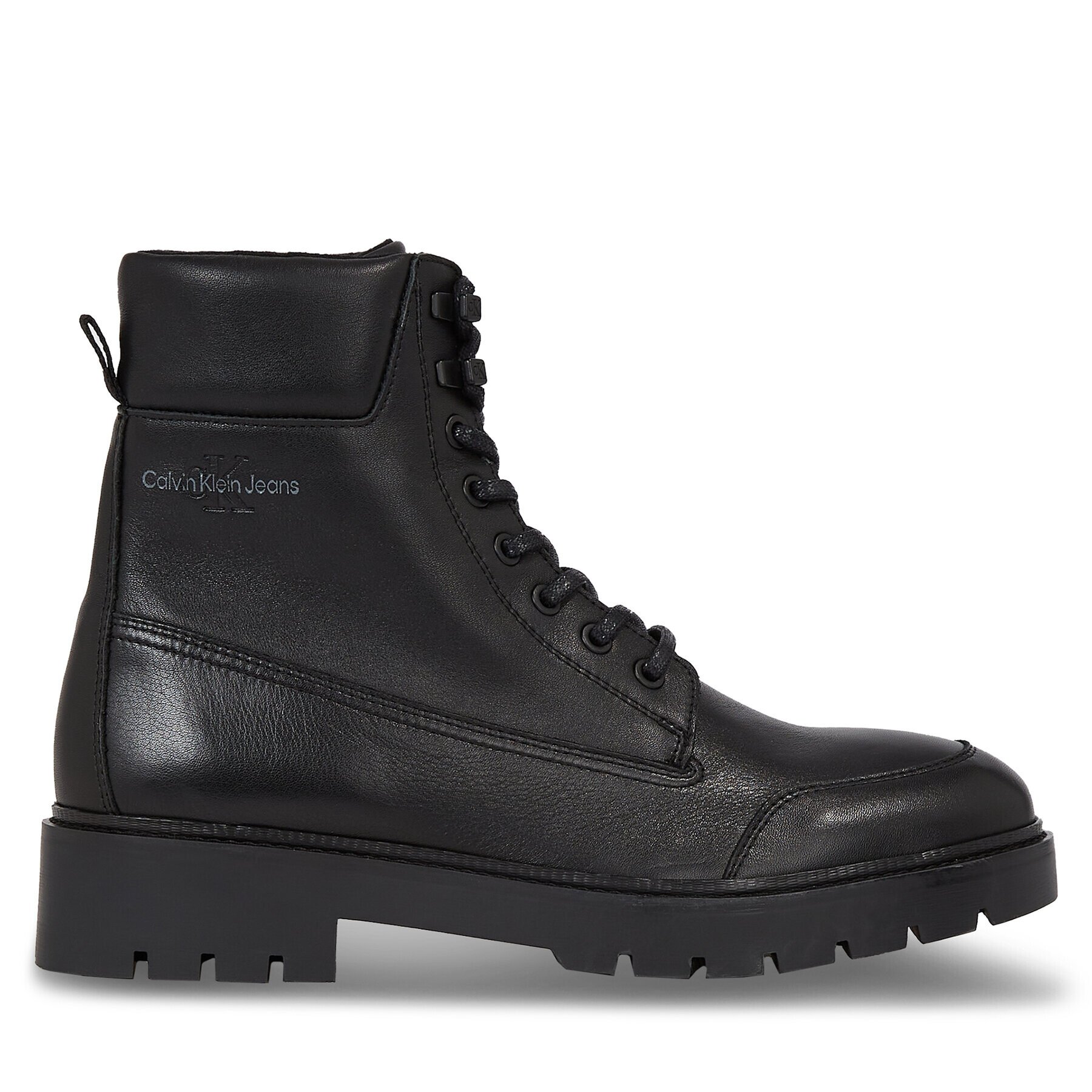 Calvin Klein Jeans Outdoorová obuv Combat Mid Laceup Wl Lth YM0YM00847 Čierna - Pepit.sk