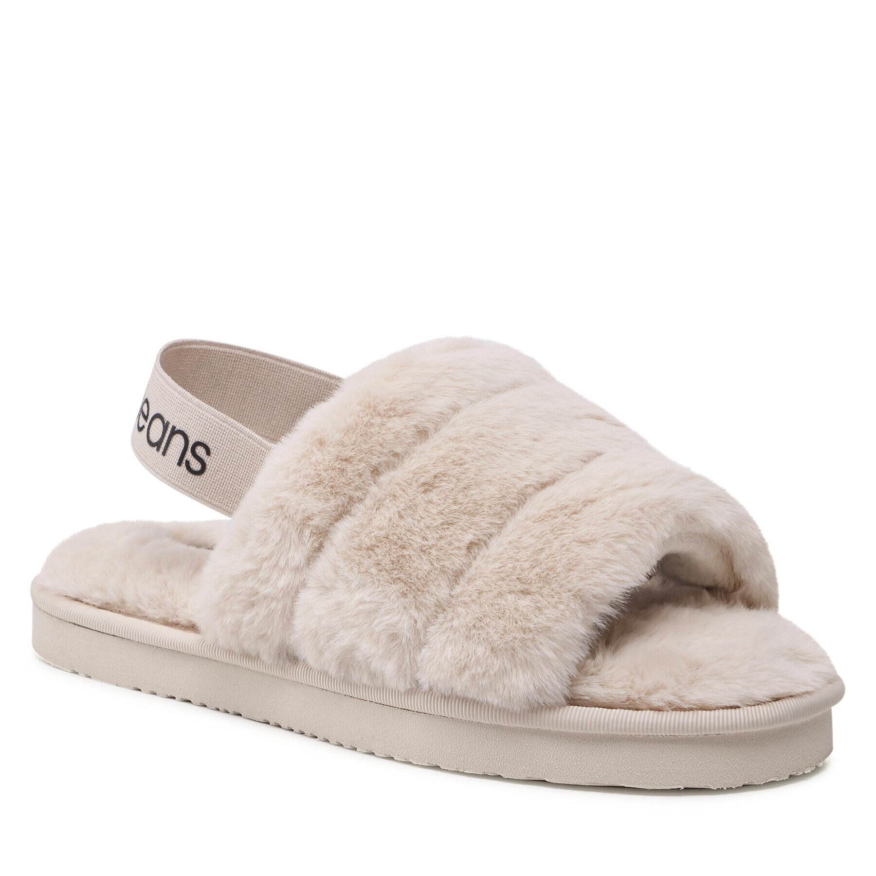 Calvin Klein Jeans Papuče Home Slipper Fakefur Elastic YW0YW00751 Béžová - Pepit.sk