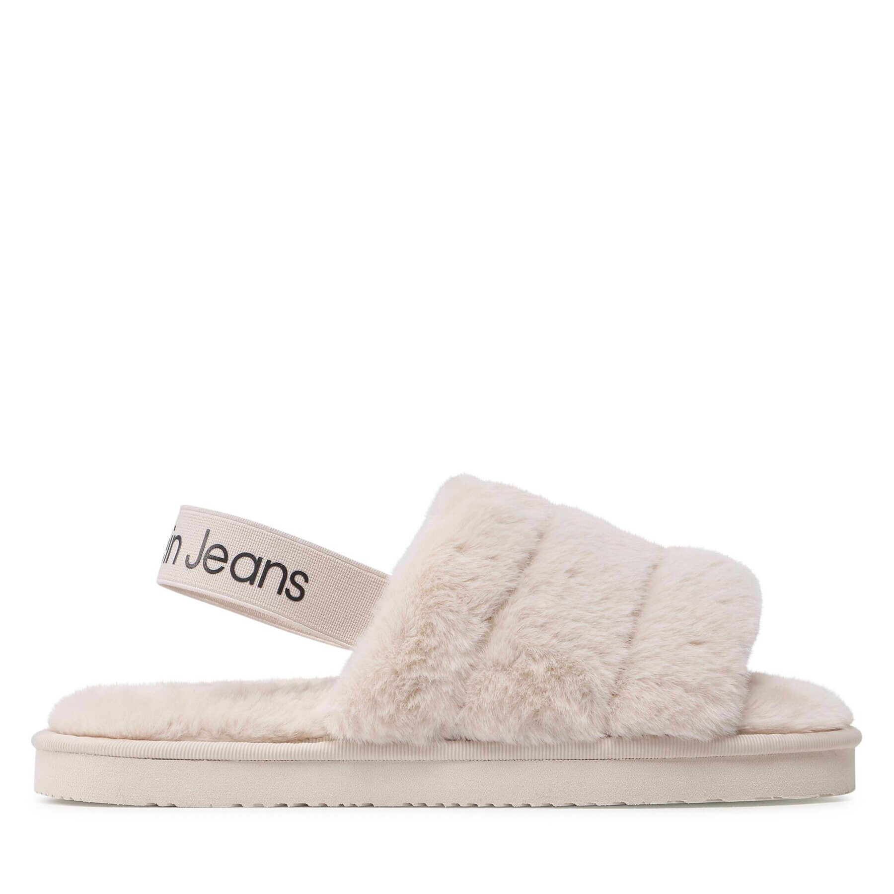 Calvin Klein Jeans Papuče Home Slipper Fakefur Elastic YW0YW00751 Béžová - Pepit.sk