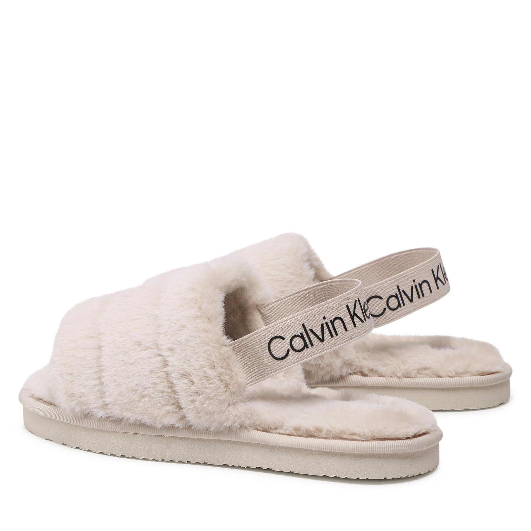 Calvin Klein Jeans Papuče Home Slipper Fakefur Elastic YW0YW00751 Béžová - Pepit.sk