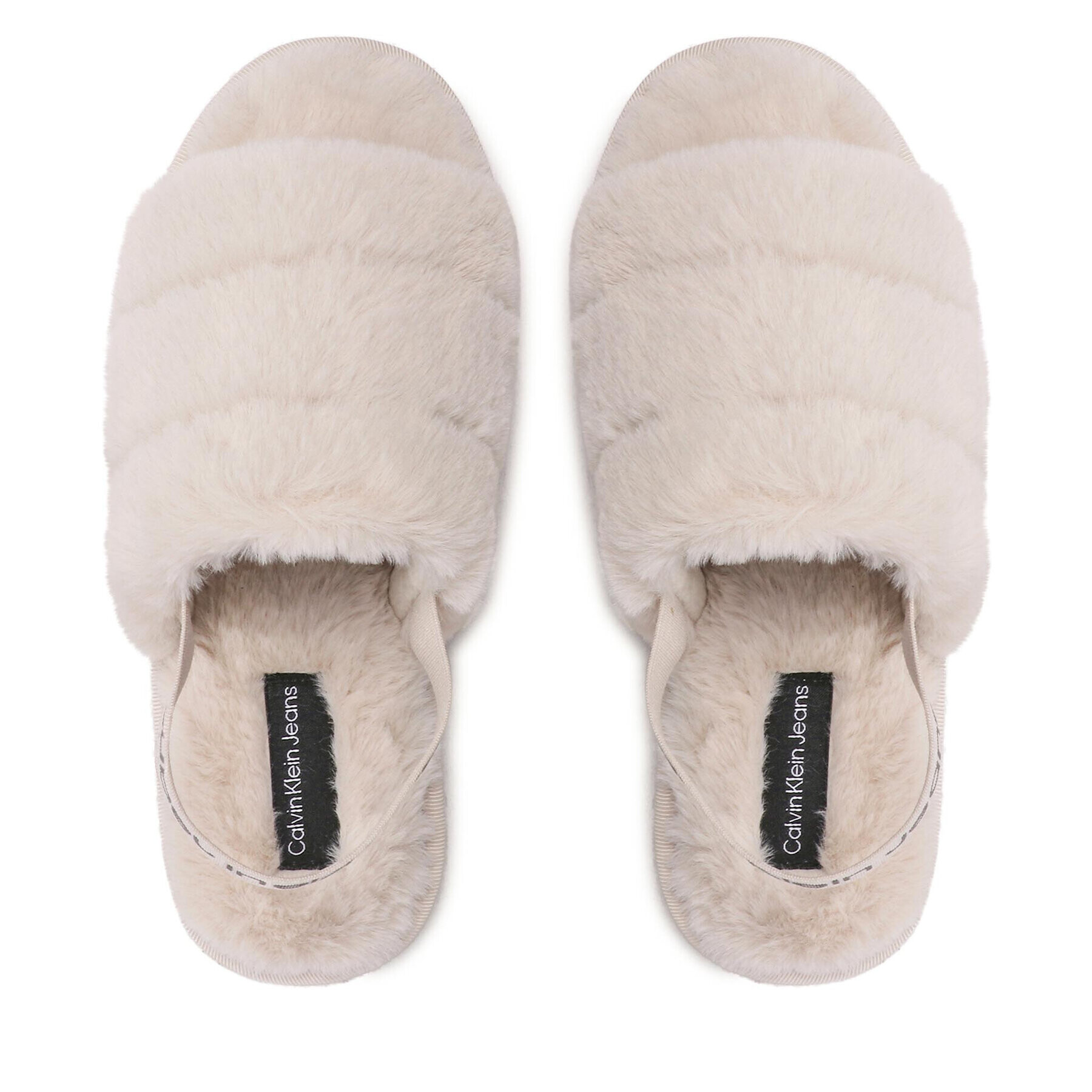 Calvin Klein Jeans Papuče Home Slipper Fakefur Elastic YW0YW00751 Béžová - Pepit.sk