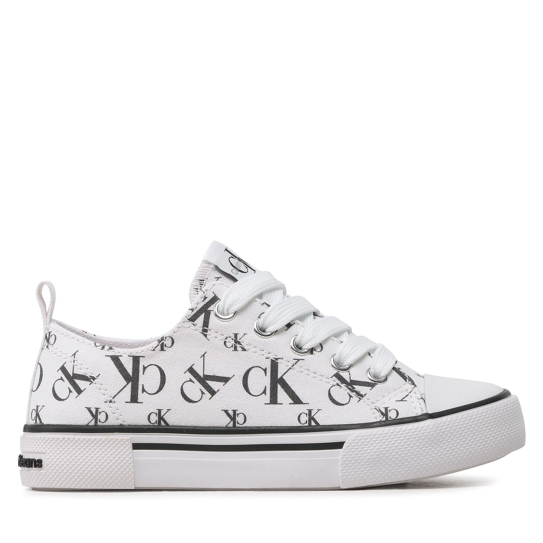 Calvin Klein Jeans Plátenky Logo All Over Low Cut Lace-Up Sneaker V3X9-80570-0890 M Biela - Pepit.sk