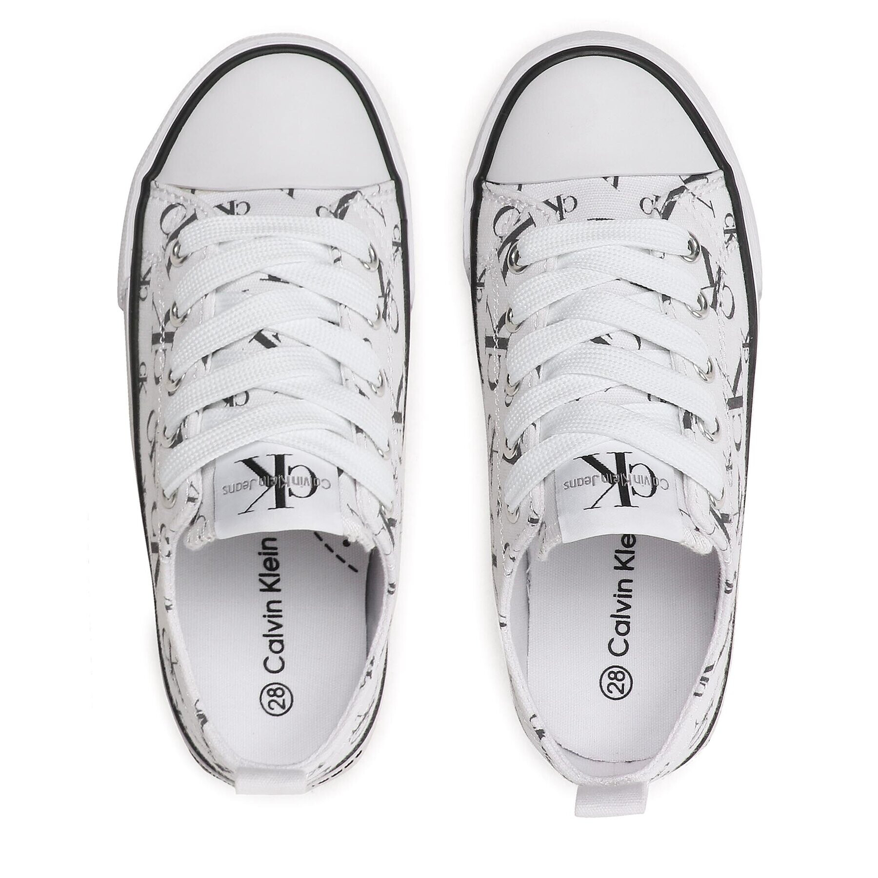 Calvin Klein Jeans Plátenky Logo All Over Low Cut Lace-Up Sneaker V3X9-80570-0890 M Biela - Pepit.sk