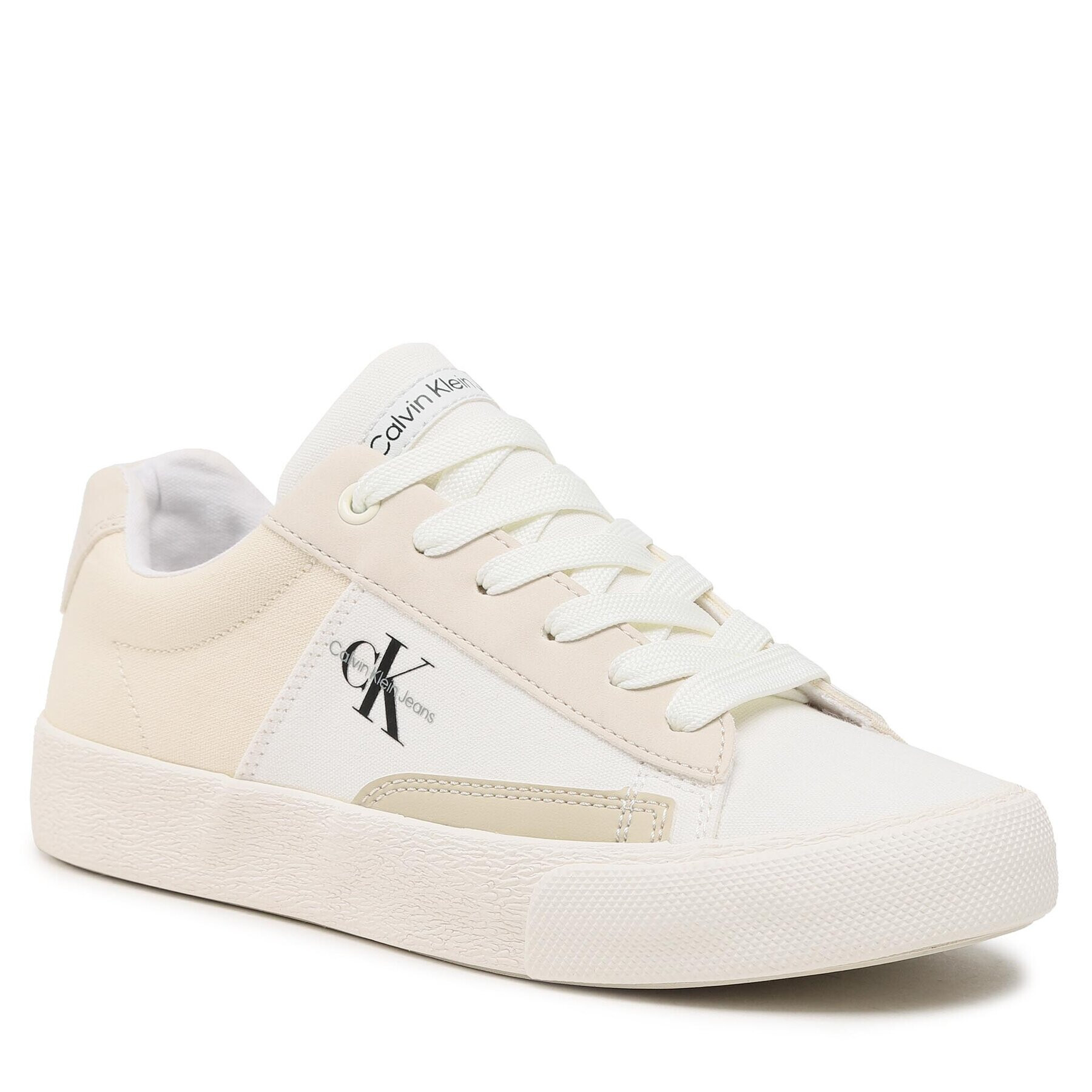 Calvin Klein Jeans Plátenky Low Cut Lace-Up Sneaker V3X9-80564-1355 S Béžová - Pepit.sk