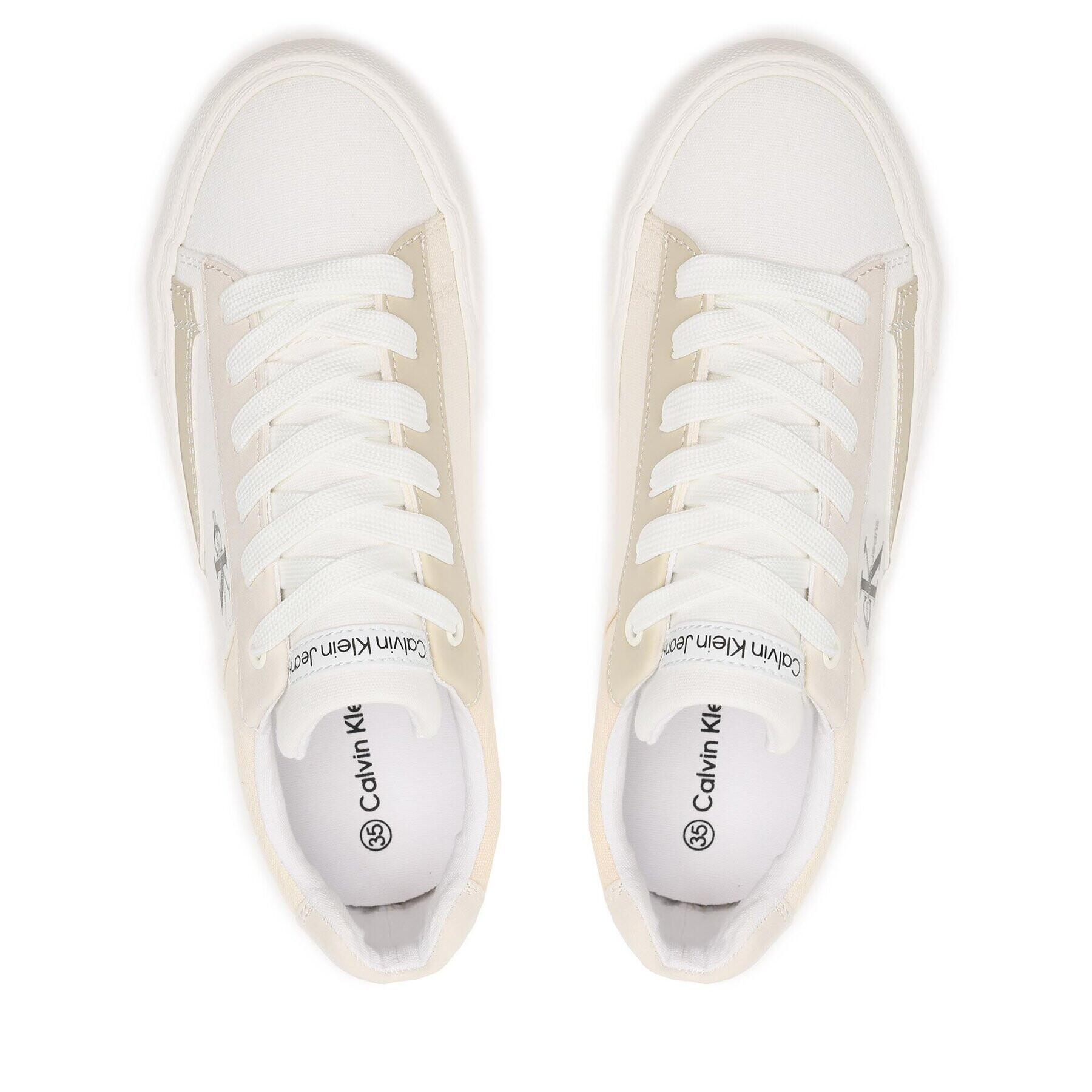 Calvin Klein Jeans Plátenky Low Cut Lace-Up Sneaker V3X9-80564-1355 S Béžová - Pepit.sk