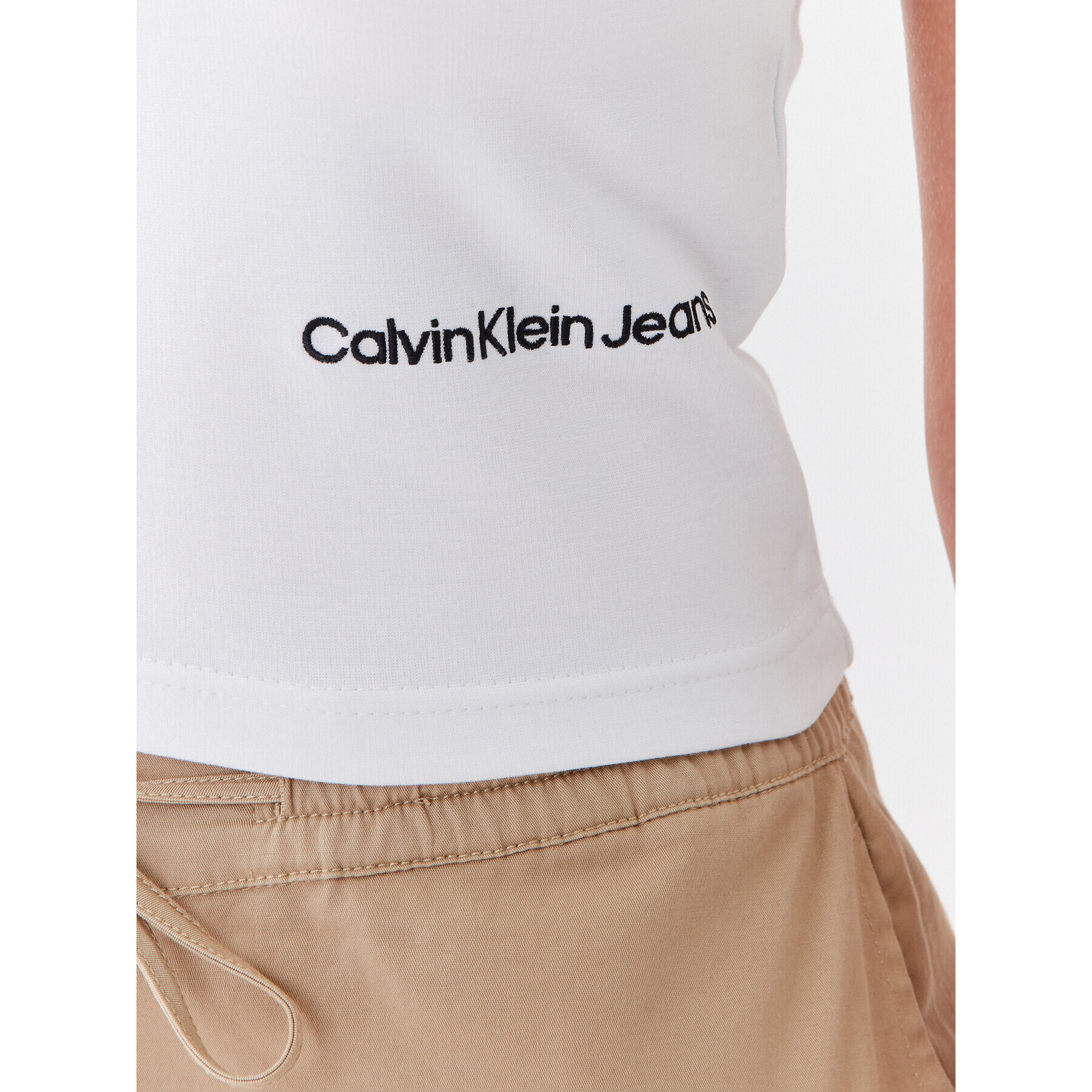 Calvin Klein Jeans Blúzka J20J220788 Biela Regular Fit - Pepit.sk