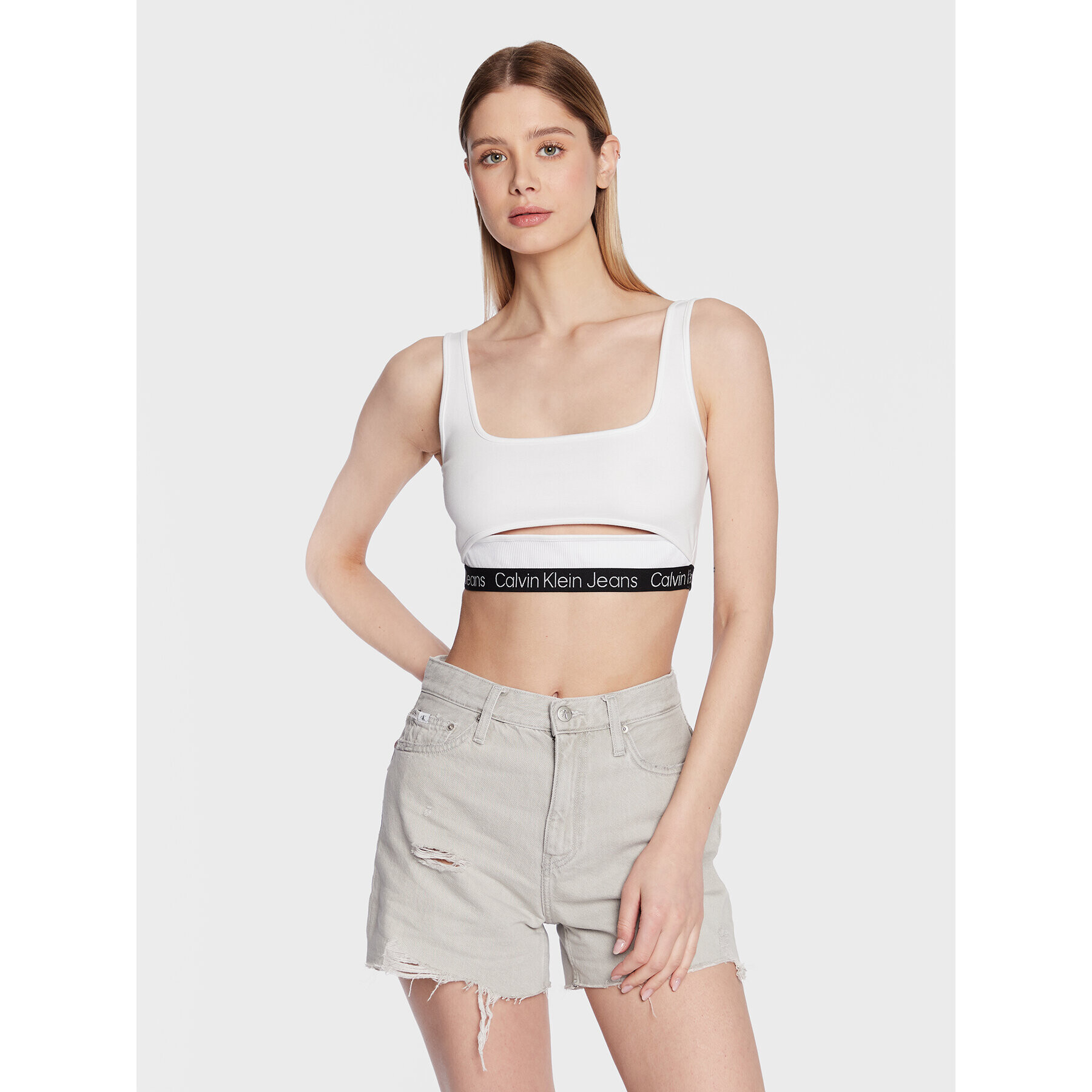 Calvin Klein Jeans Podprsenkový top J20J220772 Biela - Pepit.sk