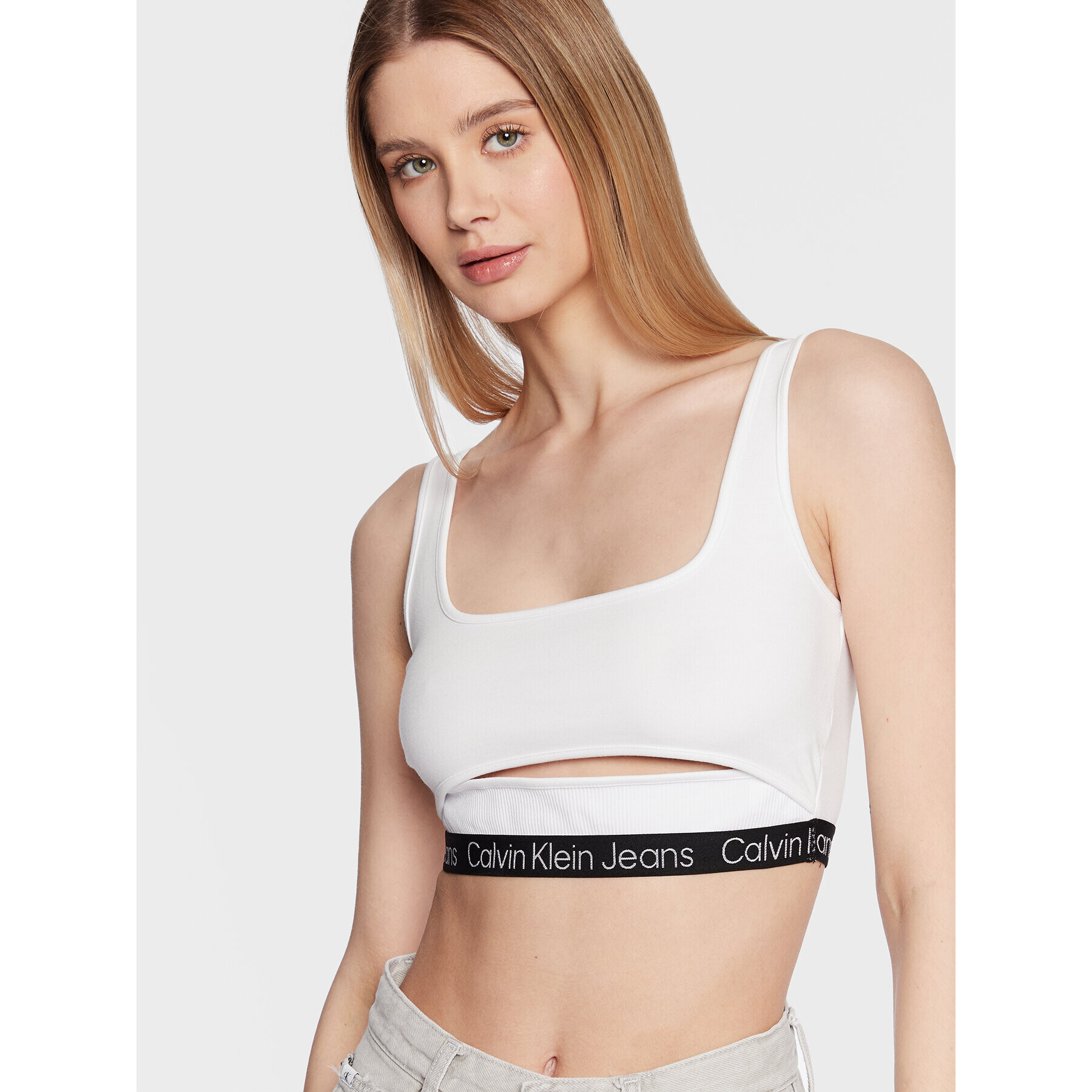 Calvin Klein Jeans Podprsenkový top J20J220772 Biela - Pepit.sk