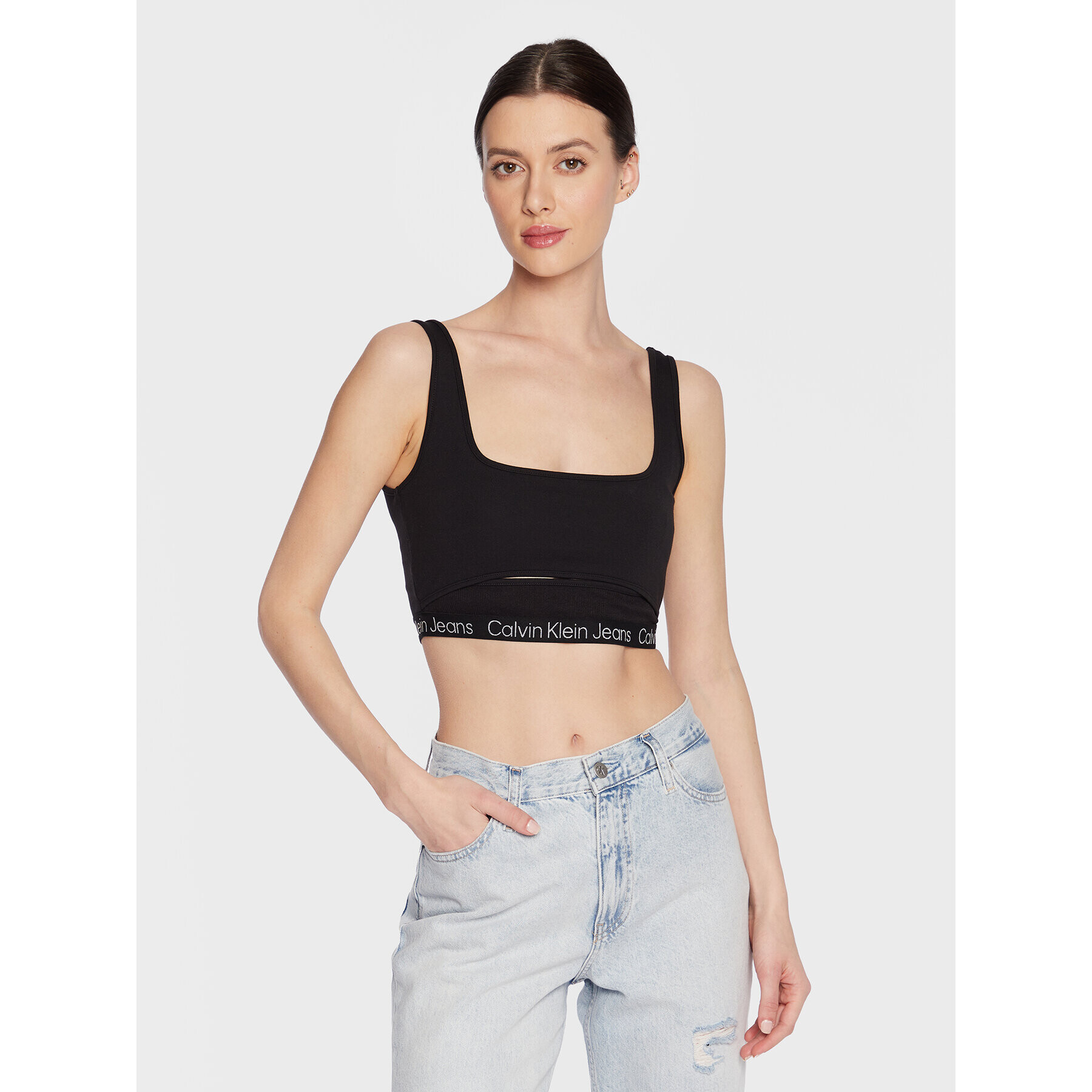 Calvin Klein Jeans Podprsenkový top J20J220772 Čierna - Pepit.sk