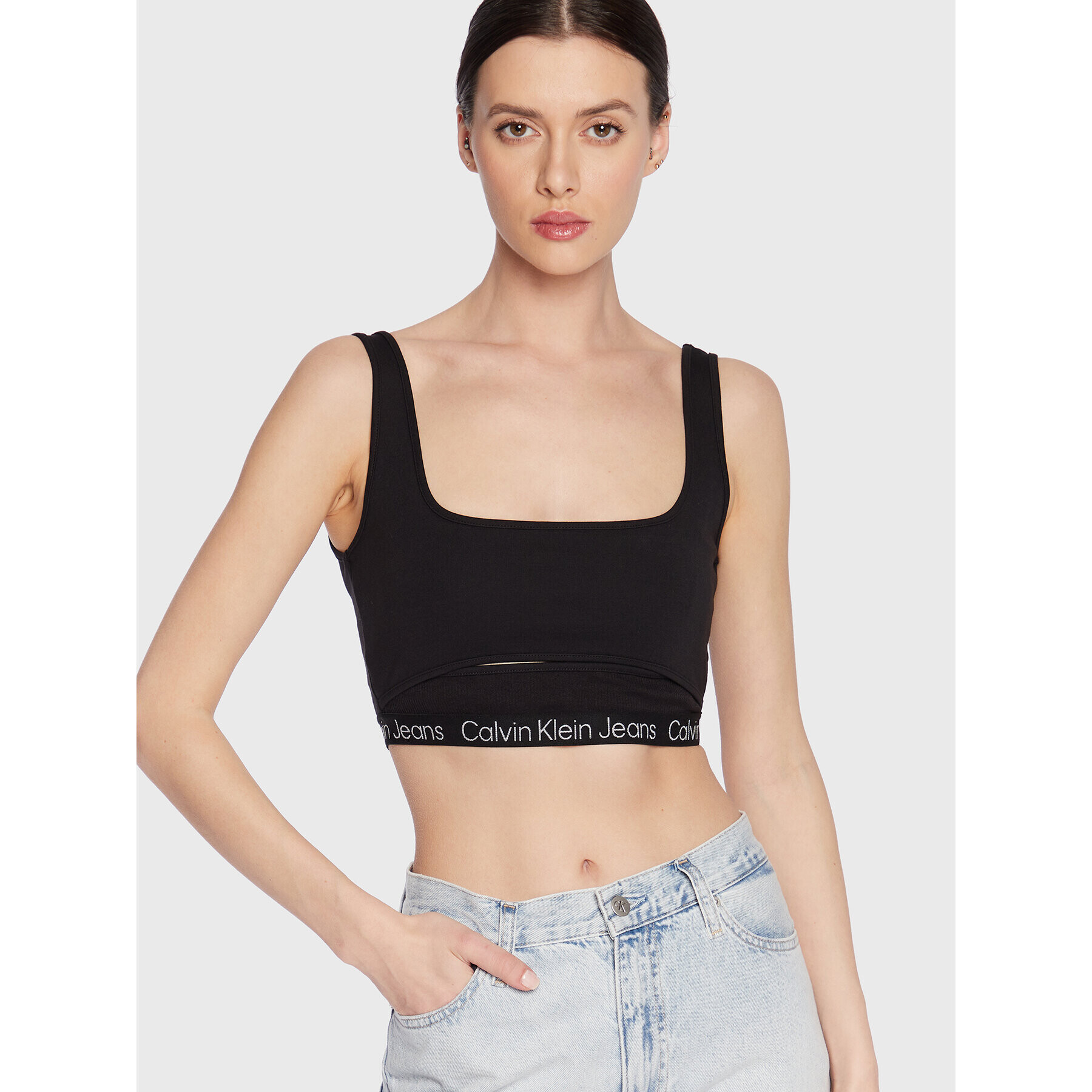 Calvin Klein Jeans Podprsenkový top J20J220772 Čierna - Pepit.sk