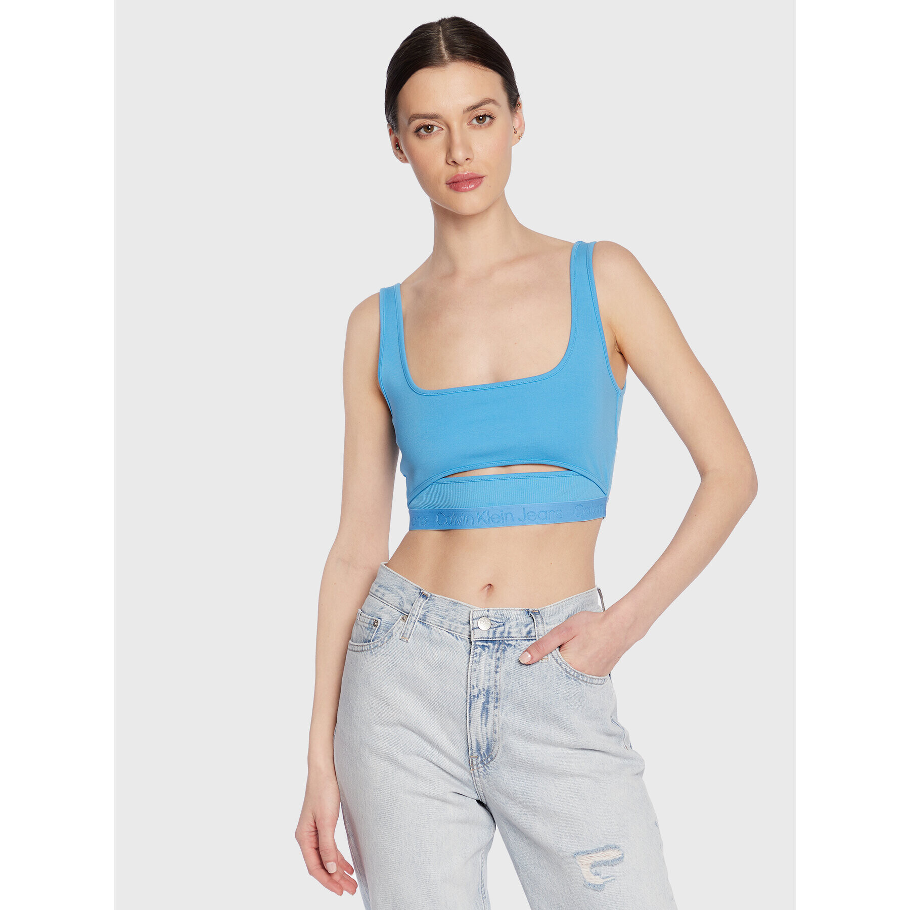 Calvin Klein Jeans Podprsenkový top J20J220772 Modrá - Pepit.sk