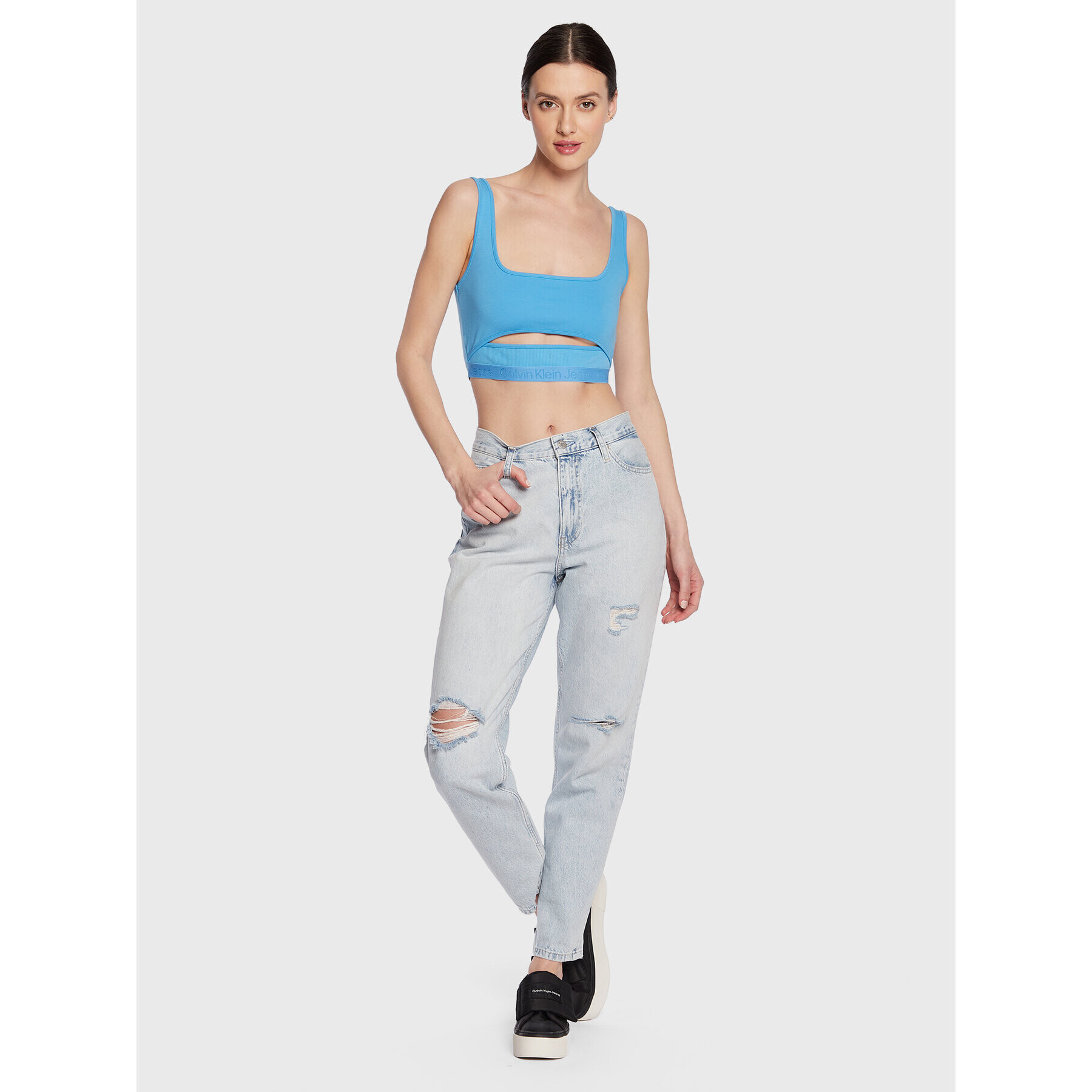 Calvin Klein Jeans Podprsenkový top J20J220772 Modrá - Pepit.sk