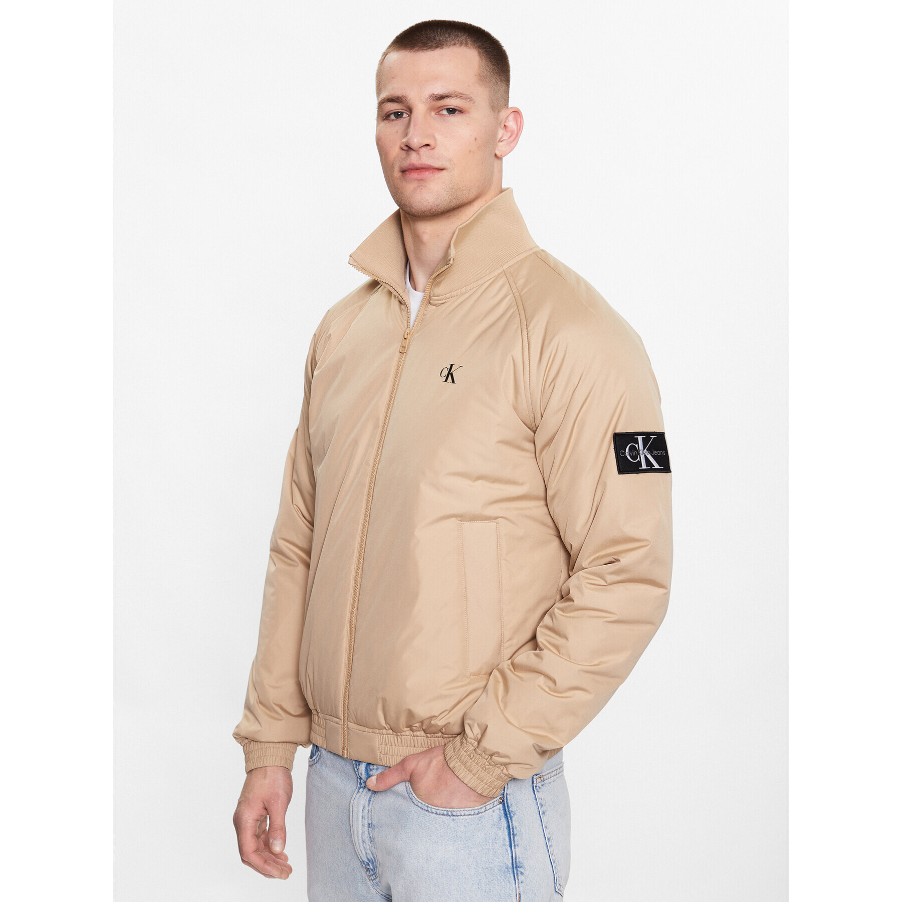 Calvin Klein Jeans Bundy bomber Harrington J30J323466 Béžová Regular Fit - Pepit.sk