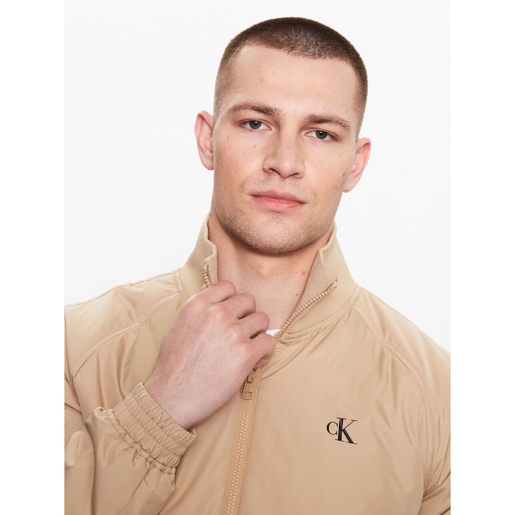 Calvin Klein Jeans Bundy bomber Harrington J30J323466 Béžová Regular Fit - Pepit.sk