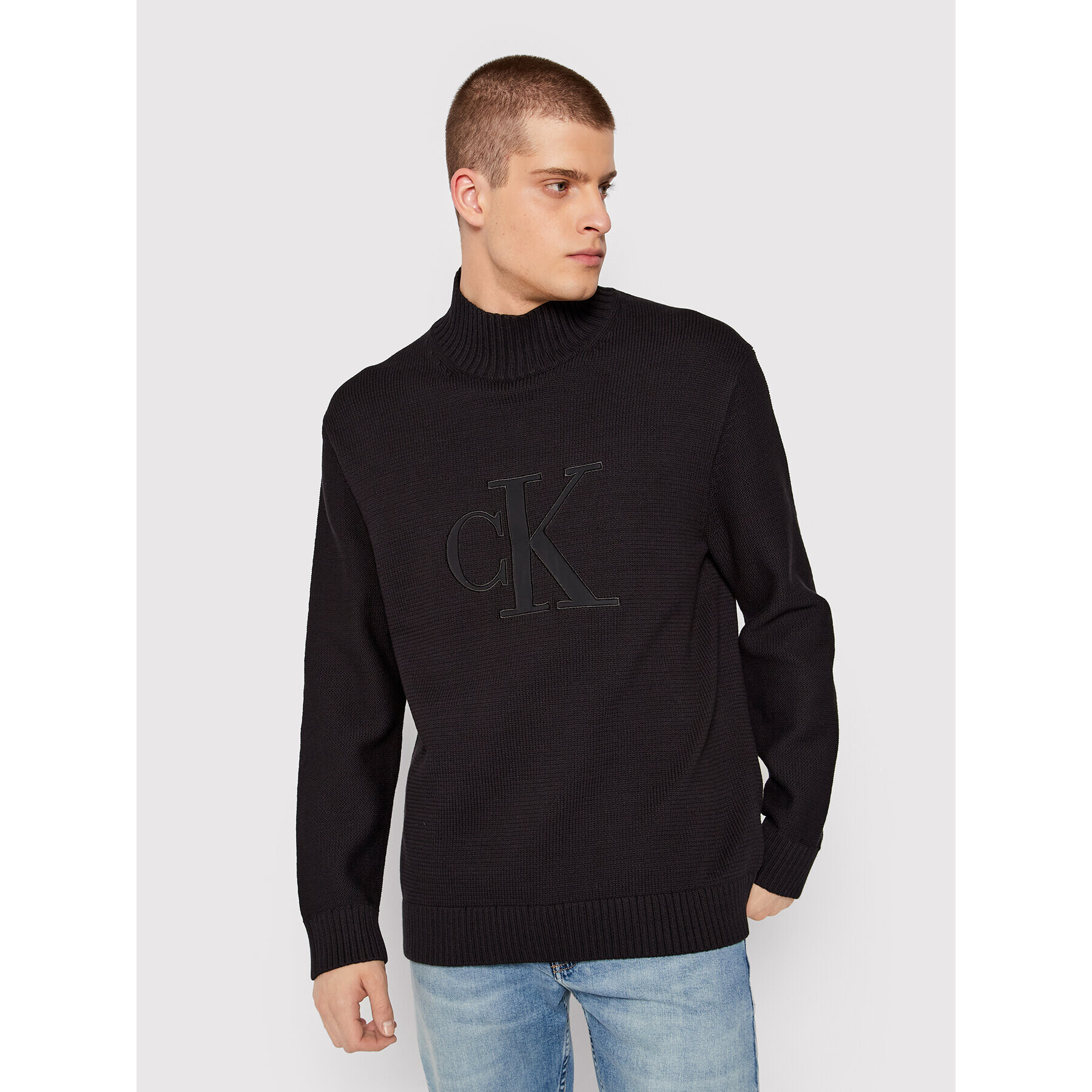 Calvin Klein Jeans Rolák J30J318619 Čierna Regular Fit - Pepit.sk